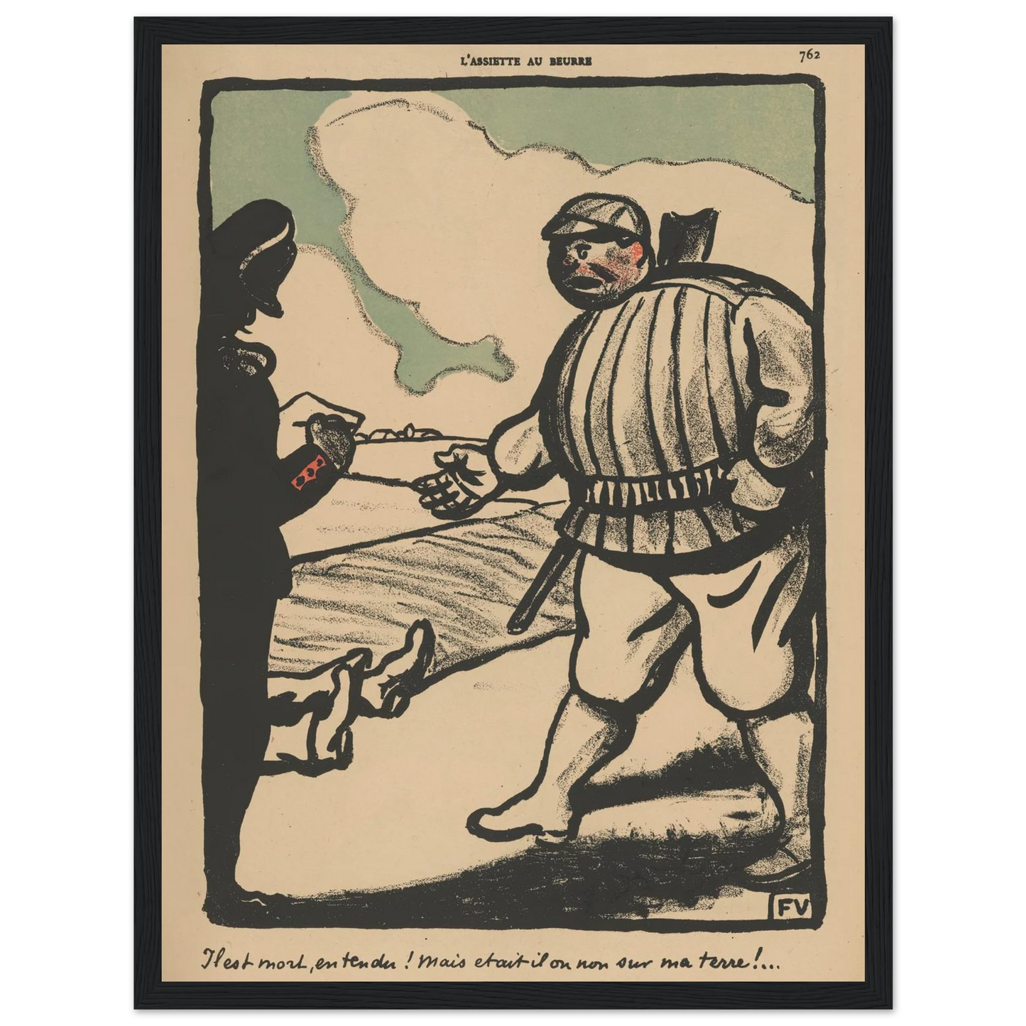 Il est mort, entendu ! (…) (1902) Art Print | Felix Vallotton - Framed Poster - 30x40 cm / 12x16″ - Black frame