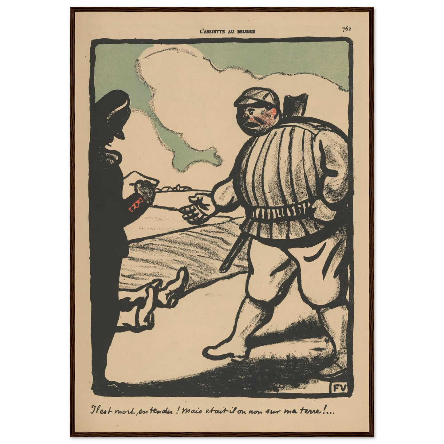 Il est mort, entendu ! (…) (1902) Art Print | Felix Vallotton - Framed Poster - 30x40 cm / 12x16″ - Black frame