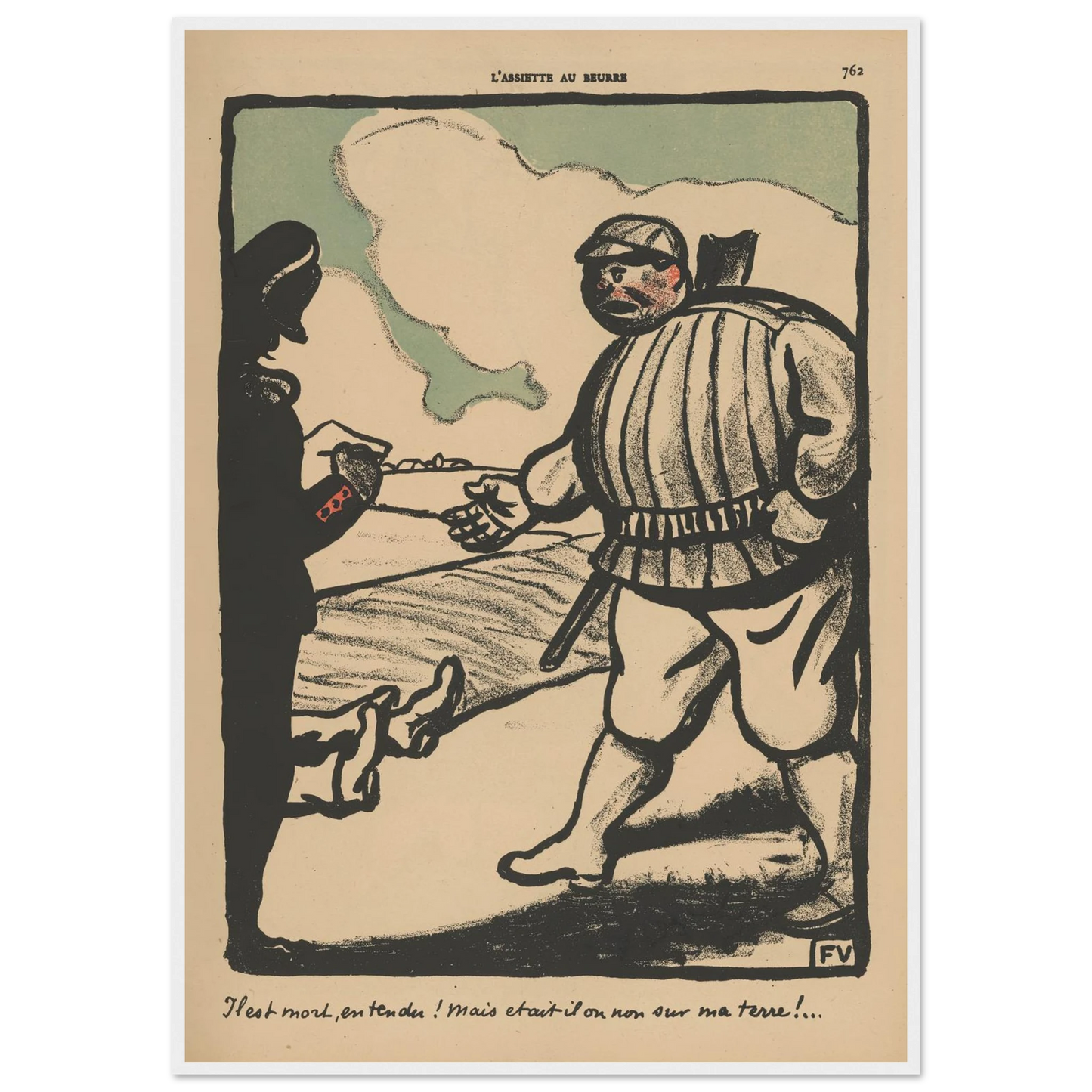 Il est mort, entendu ! (…) (1902) Art Print | Felix Vallotton - Framed Poster - 30x40 cm / 12x16″ - Black frame