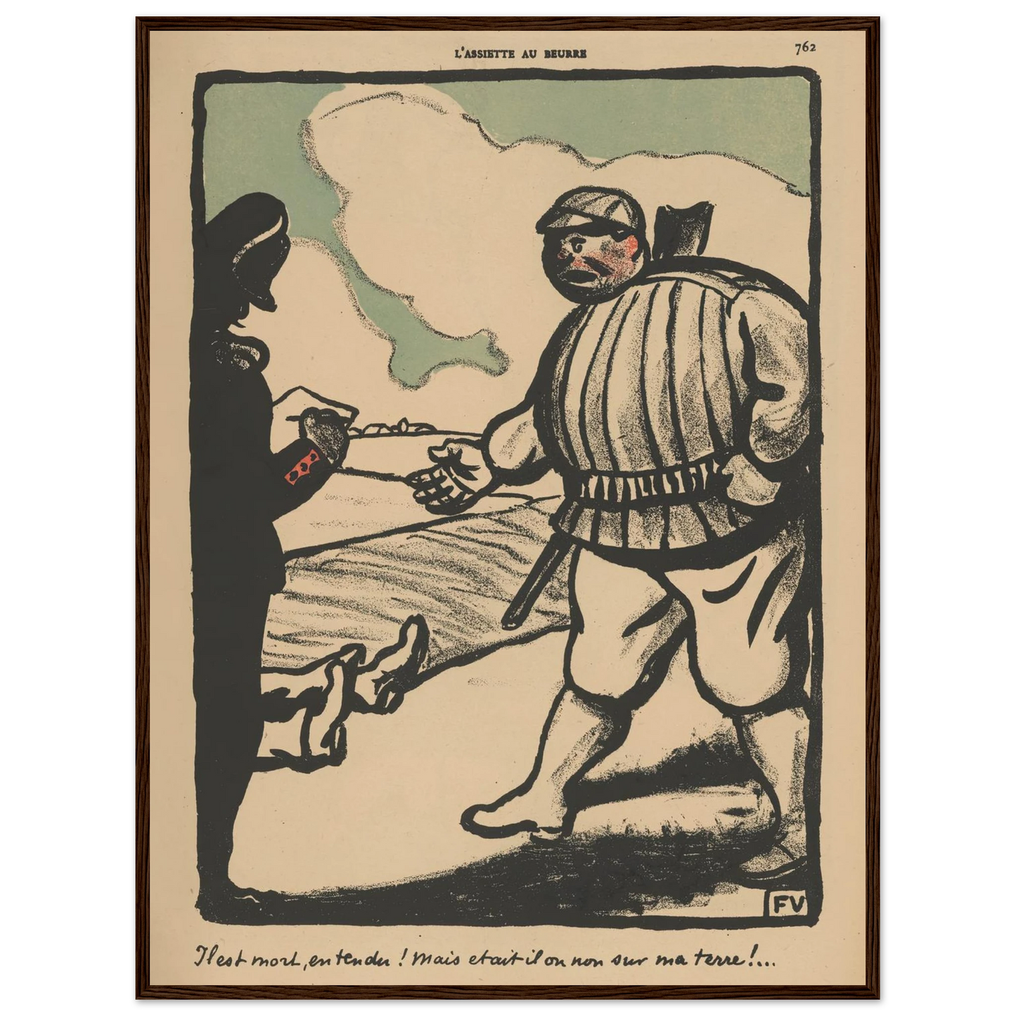 Il est mort, entendu ! (…) (1902) Art Print | Felix Vallotton - Framed Poster - 30x40 cm / 12x16″ - Black frame