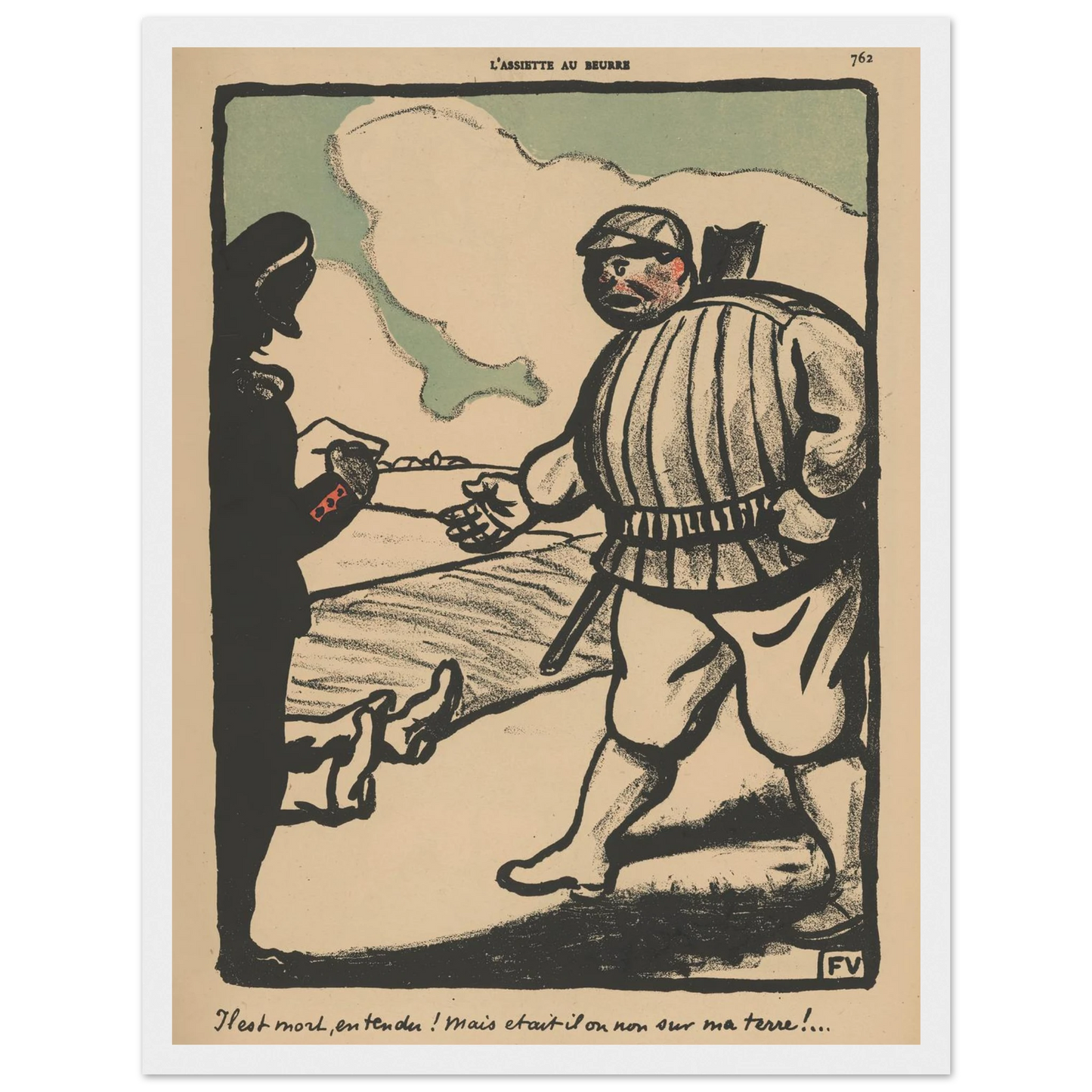 Il est mort, entendu ! (…) (1902) Art Print | Felix Vallotton - Framed Poster - 30x40 cm / 12x16″ - Black frame