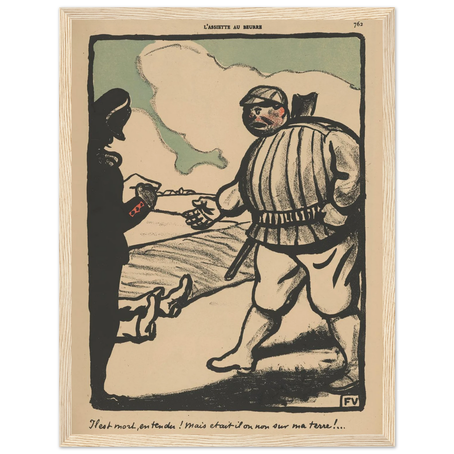 Il est mort, entendu ! (…) (1902) Art Print | Felix Vallotton - Framed Poster - 30x40 cm / 12x16″ - Black frame