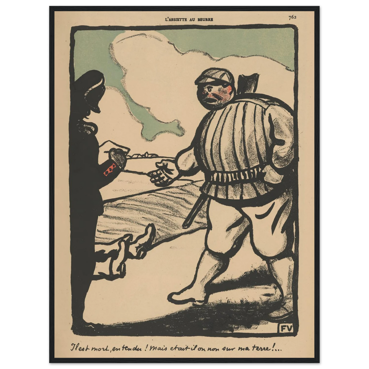 Il est mort, entendu ! (…) (1902) Art Print | Felix Vallotton - Framed Poster - 30x40 cm / 12x16″ - Black frame
