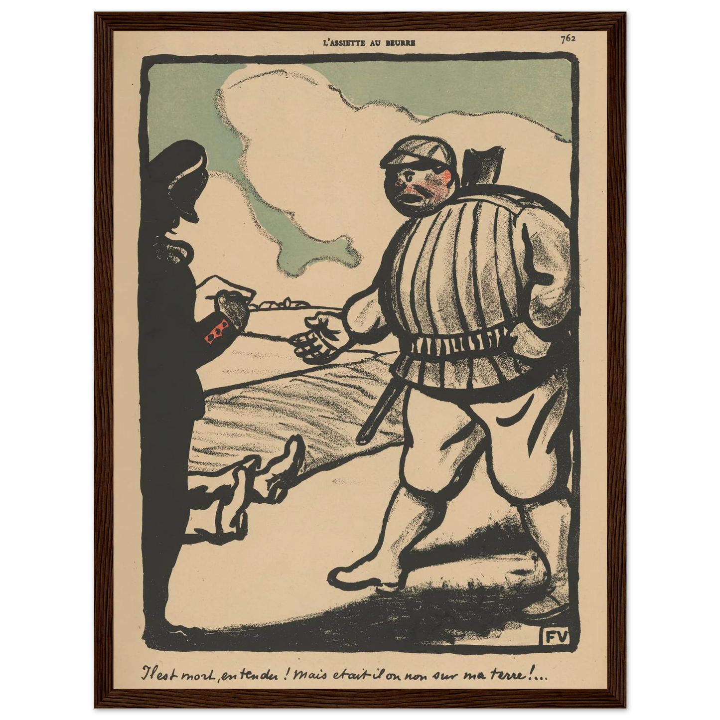 Il est mort, entendu ! (…) (1902) Art Print | Felix Vallotton - Framed Poster - 30x40 cm / 12x16″ - Black frame