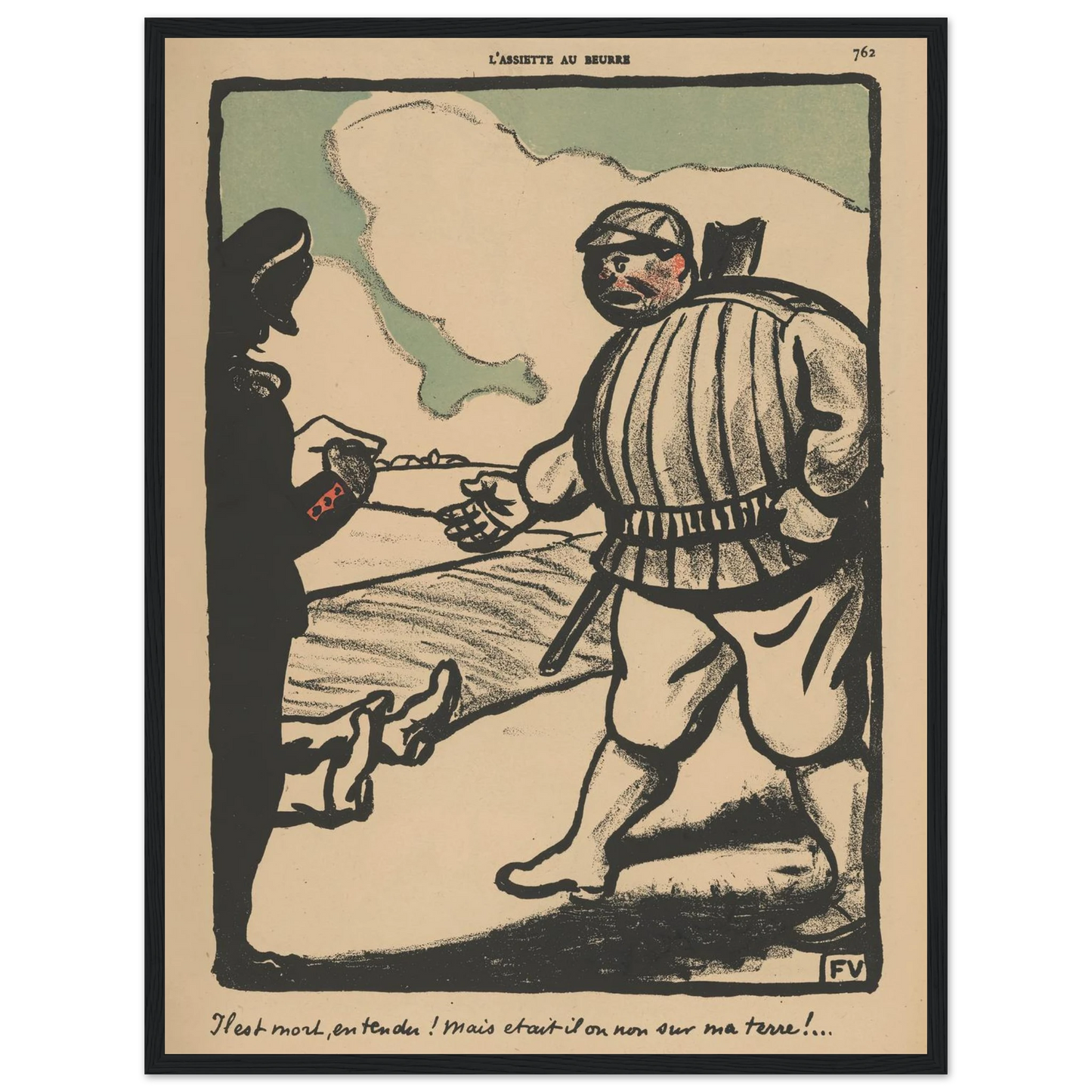 Il est mort, entendu ! (…) (1902) Art Print | Felix Vallotton - Framed Poster - 30x40 cm / 12x16″ - Black frame