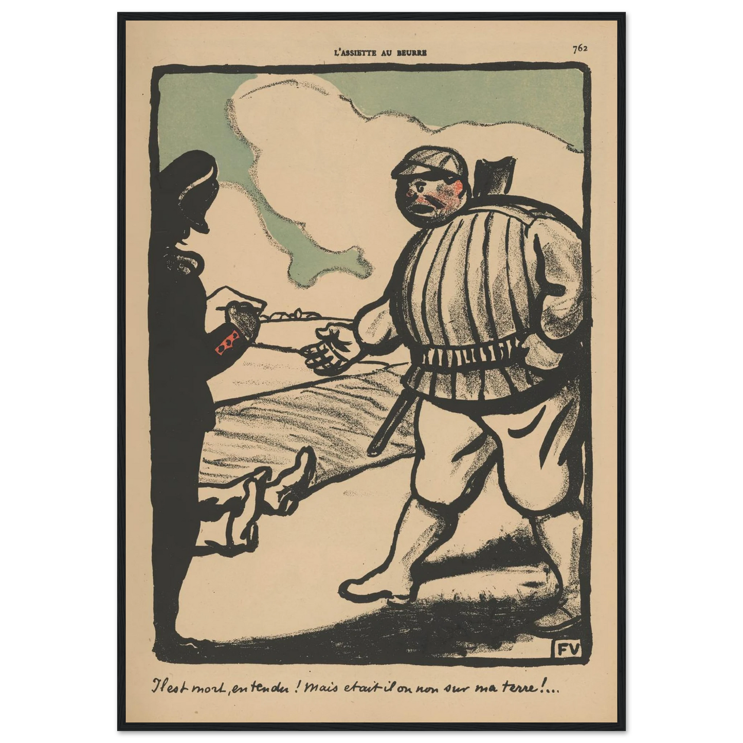 Il est mort, entendu ! (…) (1902) Art Print | Felix Vallotton - Framed Poster - 30x40 cm / 12x16″ - Black frame