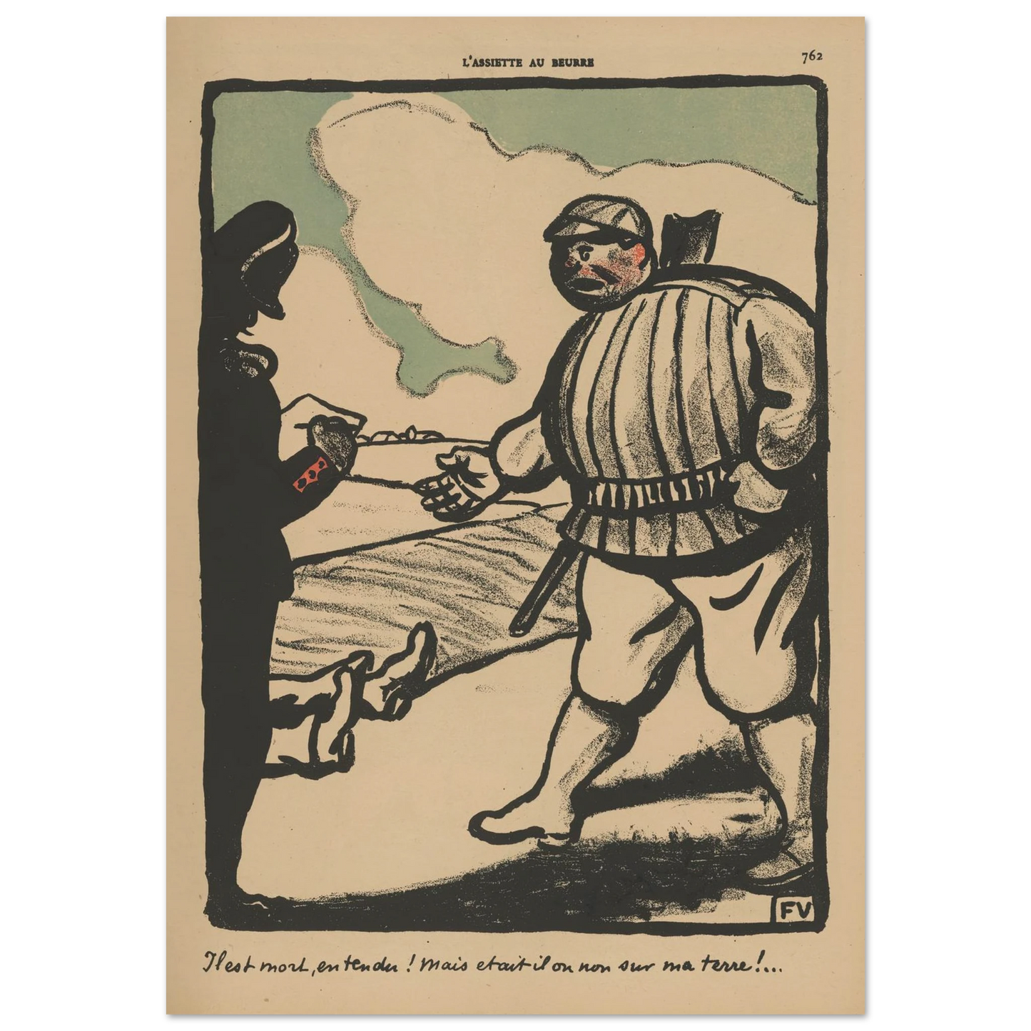 Il est mort, entendu ! (…) (1902) Art Print | Felix Vallotton - Framed Poster - 30x40 cm / 12x16″ - Black frame
