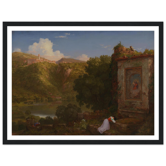 Il Penseroso (1845) Art Print | Thomas Cole - Framed Poster - 30x40 cm / 12x16″ - Black frame