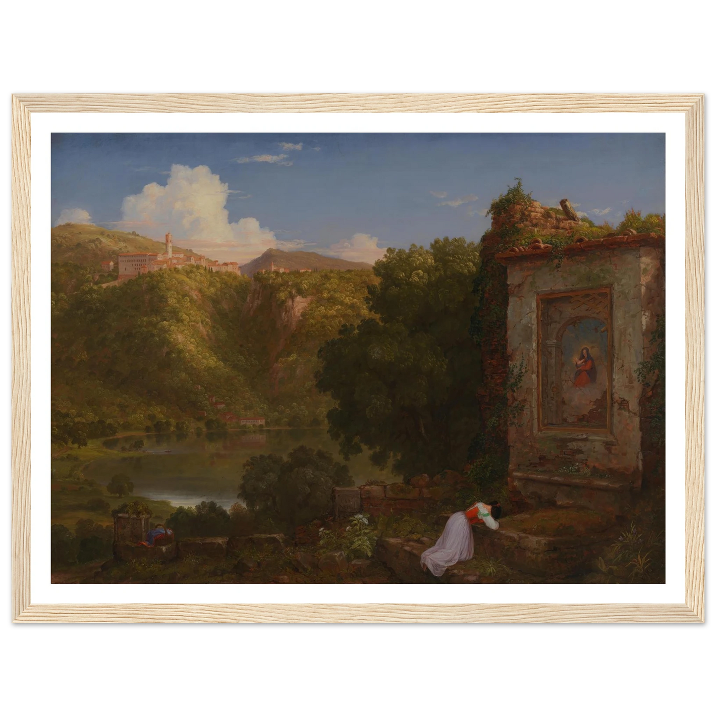 Il Penseroso (1845) Art Print | Thomas Cole - Framed Poster - 30x40 cm / 12x16″ - Black frame
