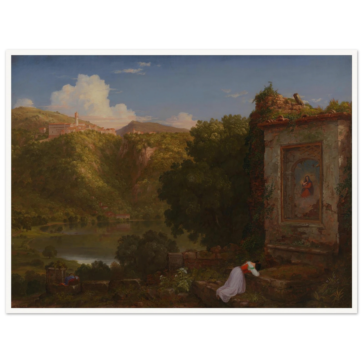 Il Penseroso (1845) Art Print | Thomas Cole - Framed Poster - 30x40 cm / 12x16″ - Black frame