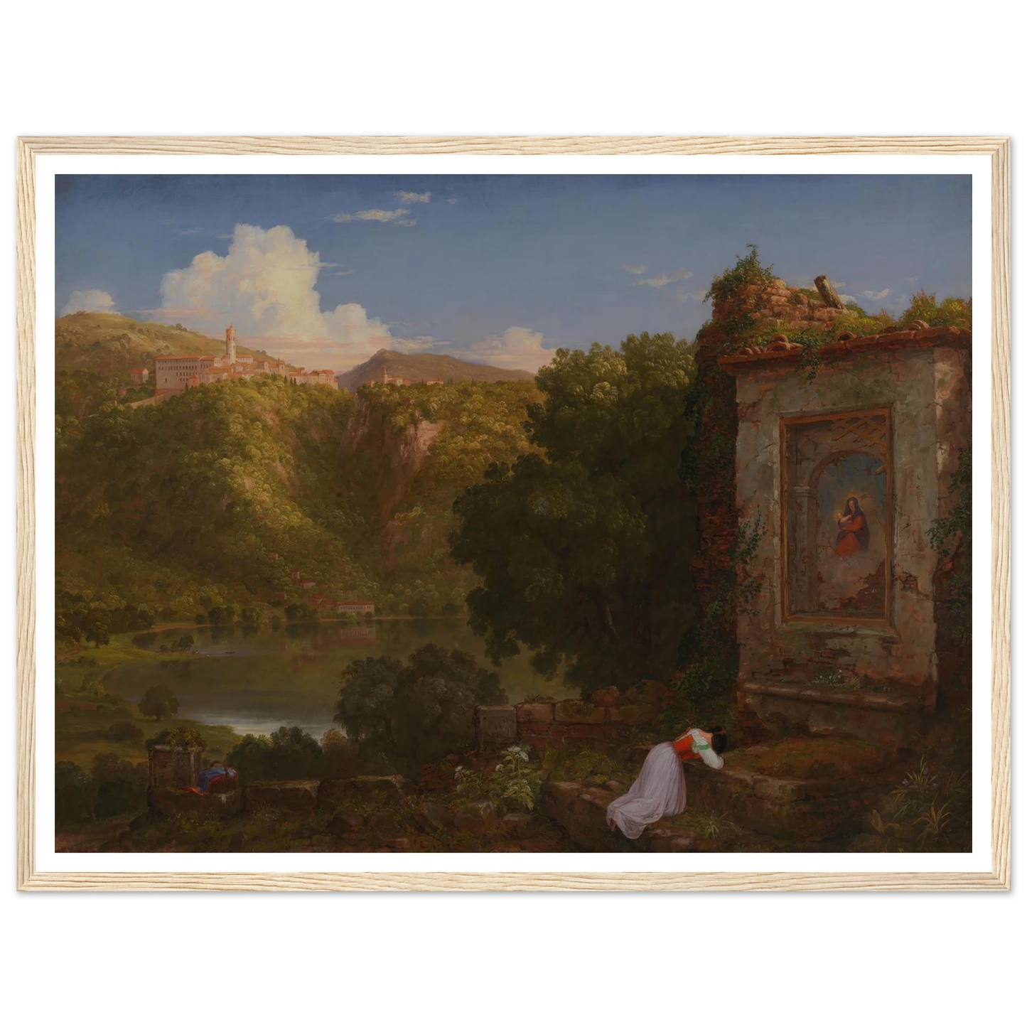 Il Penseroso (1845) Art Print | Thomas Cole - Framed Poster - 30x40 cm / 12x16″ - Black frame