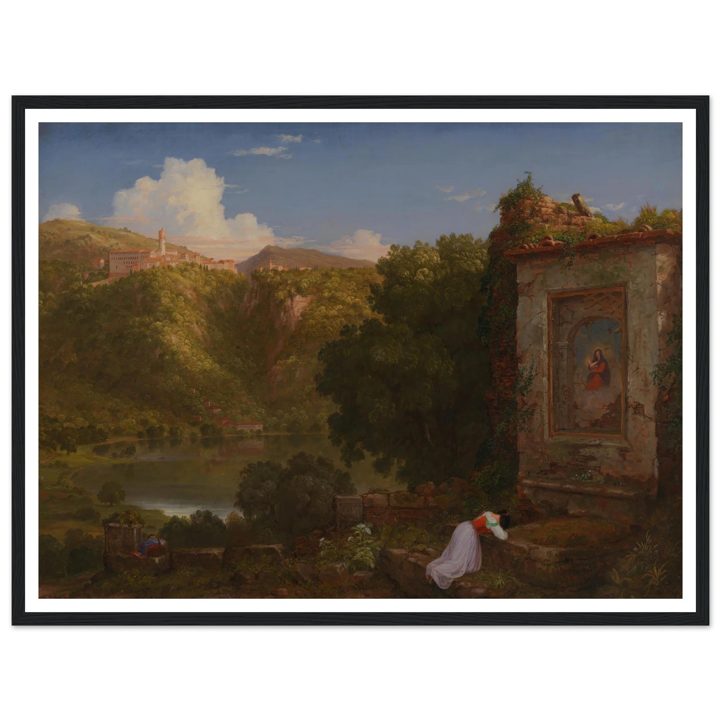 Il Penseroso (1845) Art Print | Thomas Cole - Framed Poster - 30x40 cm / 12x16″ - Black frame