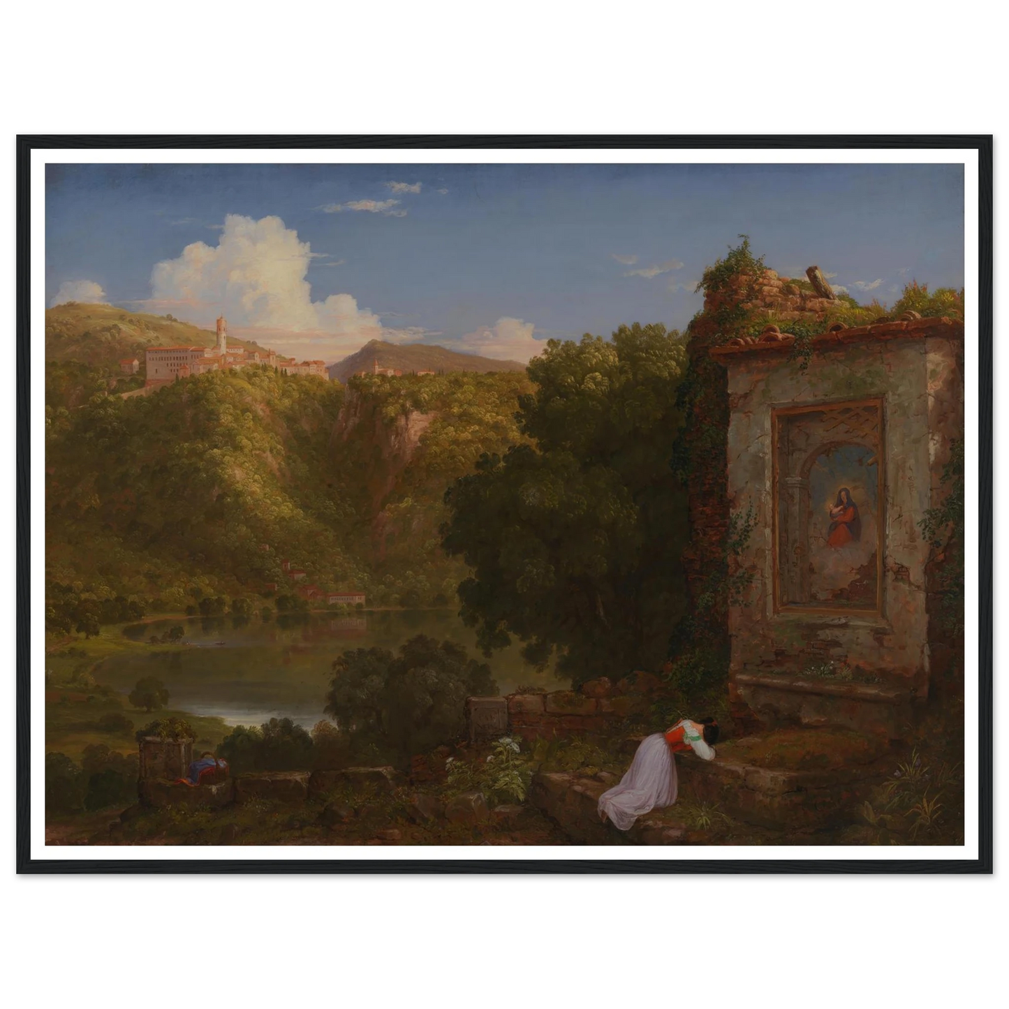 Il Penseroso (1845) Art Print | Thomas Cole - Framed Poster - 30x40 cm / 12x16″ - Black frame