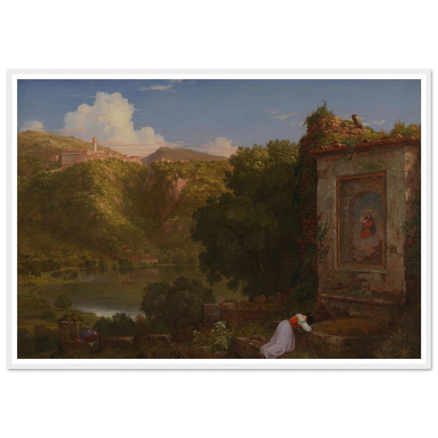 Il Penseroso (1845) Art Print | Thomas Cole - Framed Poster - 30x40 cm / 12x16″ - Black frame