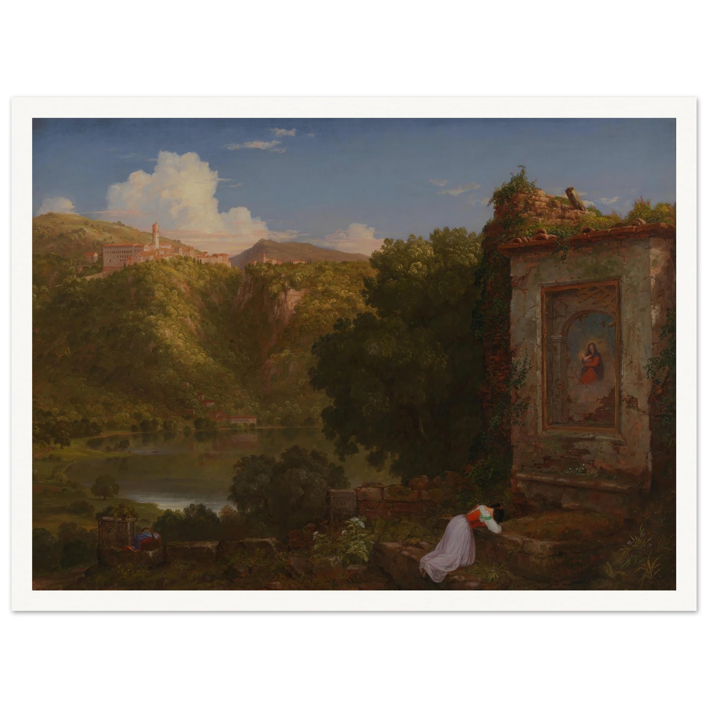 Il Penseroso (1845) Art Print | Thomas Cole - Framed Poster - 30x40 cm / 12x16″ - Black frame