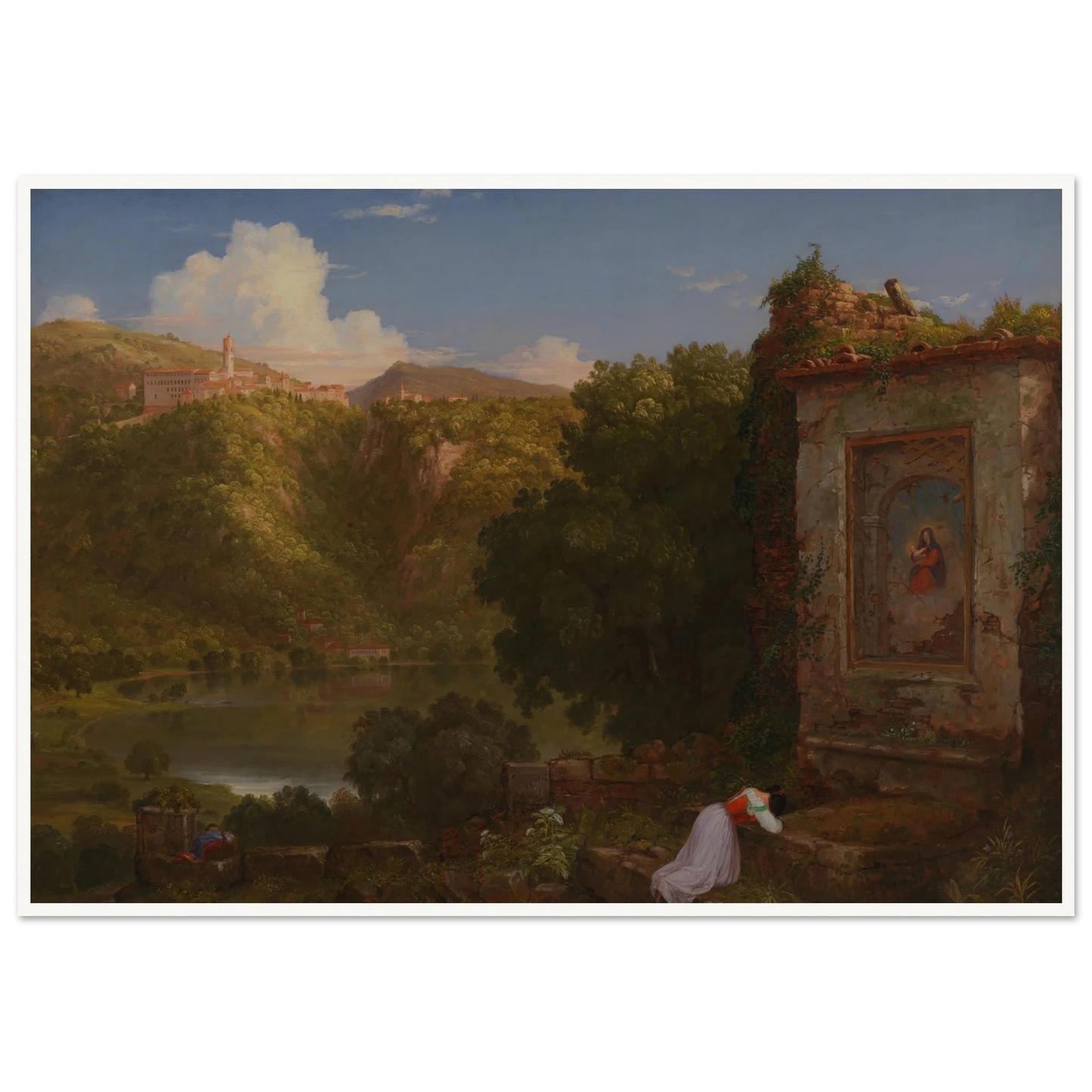 Il Penseroso (1845) Art Print | Thomas Cole - Framed Poster - 30x40 cm / 12x16″ - Black frame