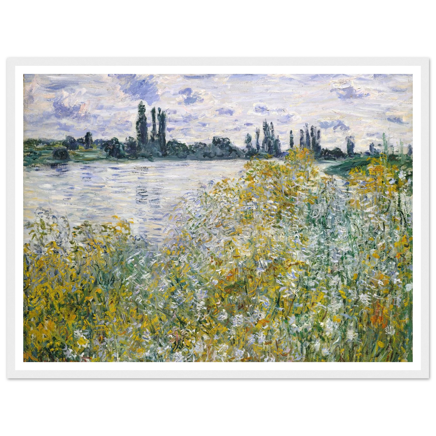 Île aux Fleurs near Vétheuil (1880) Art Print | Claude Monet - Framed Poster - 30x40 cm / 12x16″ - Black frame