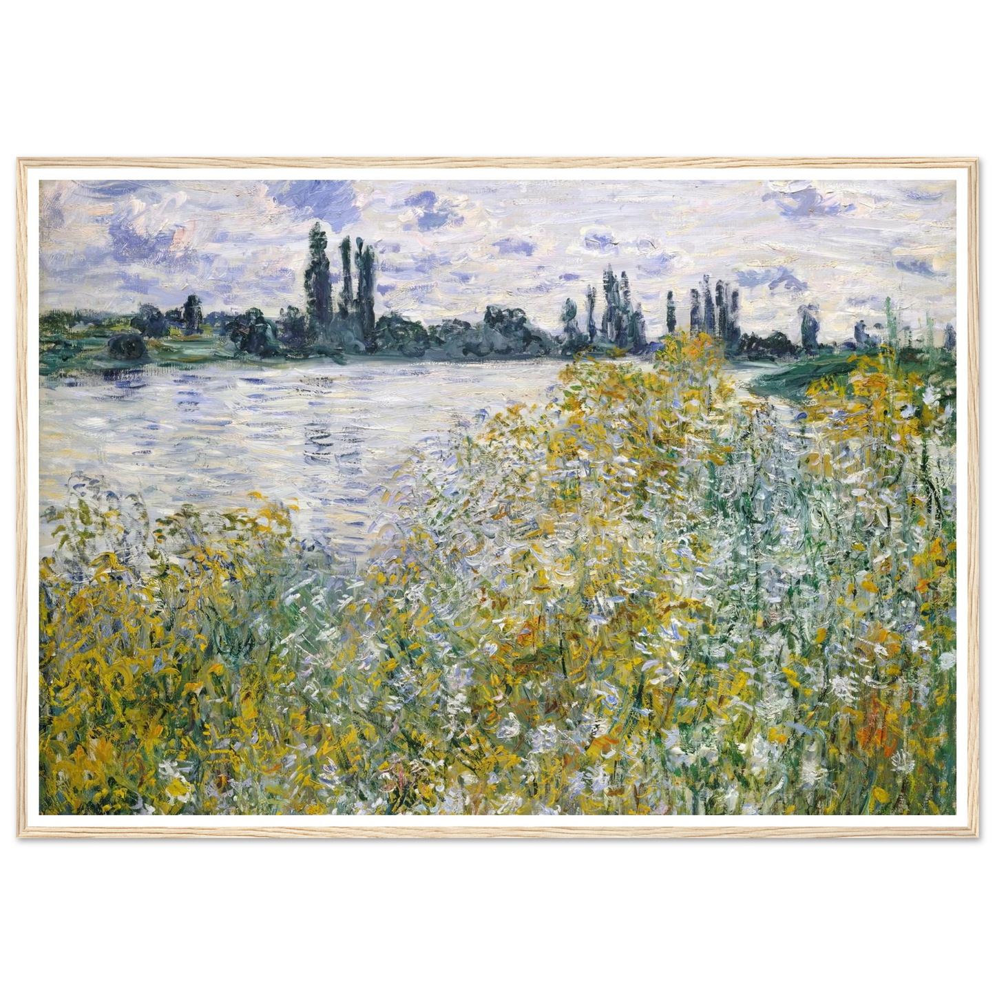 Île aux Fleurs near Vétheuil (1880) Art Print | Claude Monet - Framed Poster - 30x40 cm / 12x16″ - Black frame