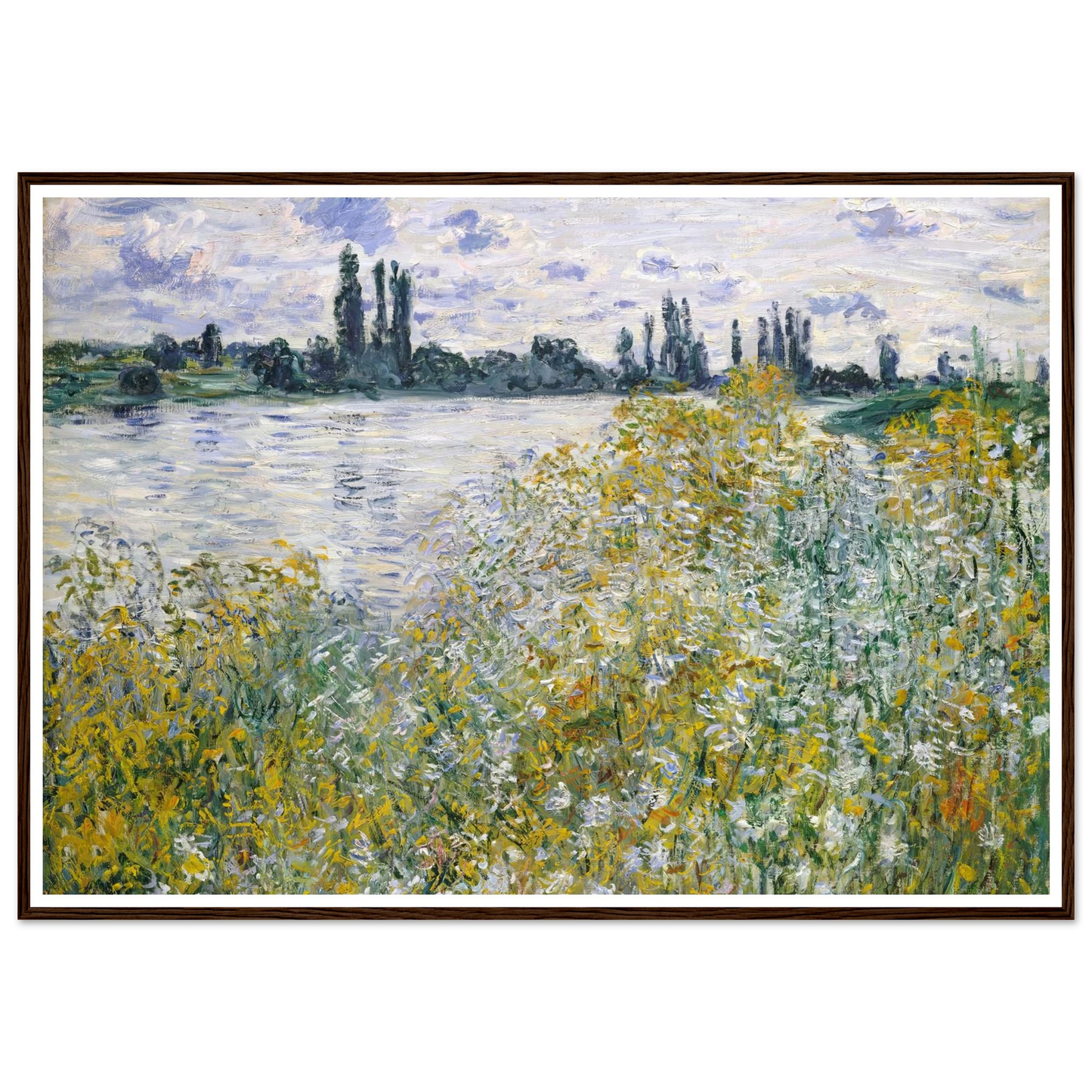 Île aux Fleurs near Vétheuil (1880) Art Print | Claude Monet - Framed Poster - 30x40 cm / 12x16″ - Black frame