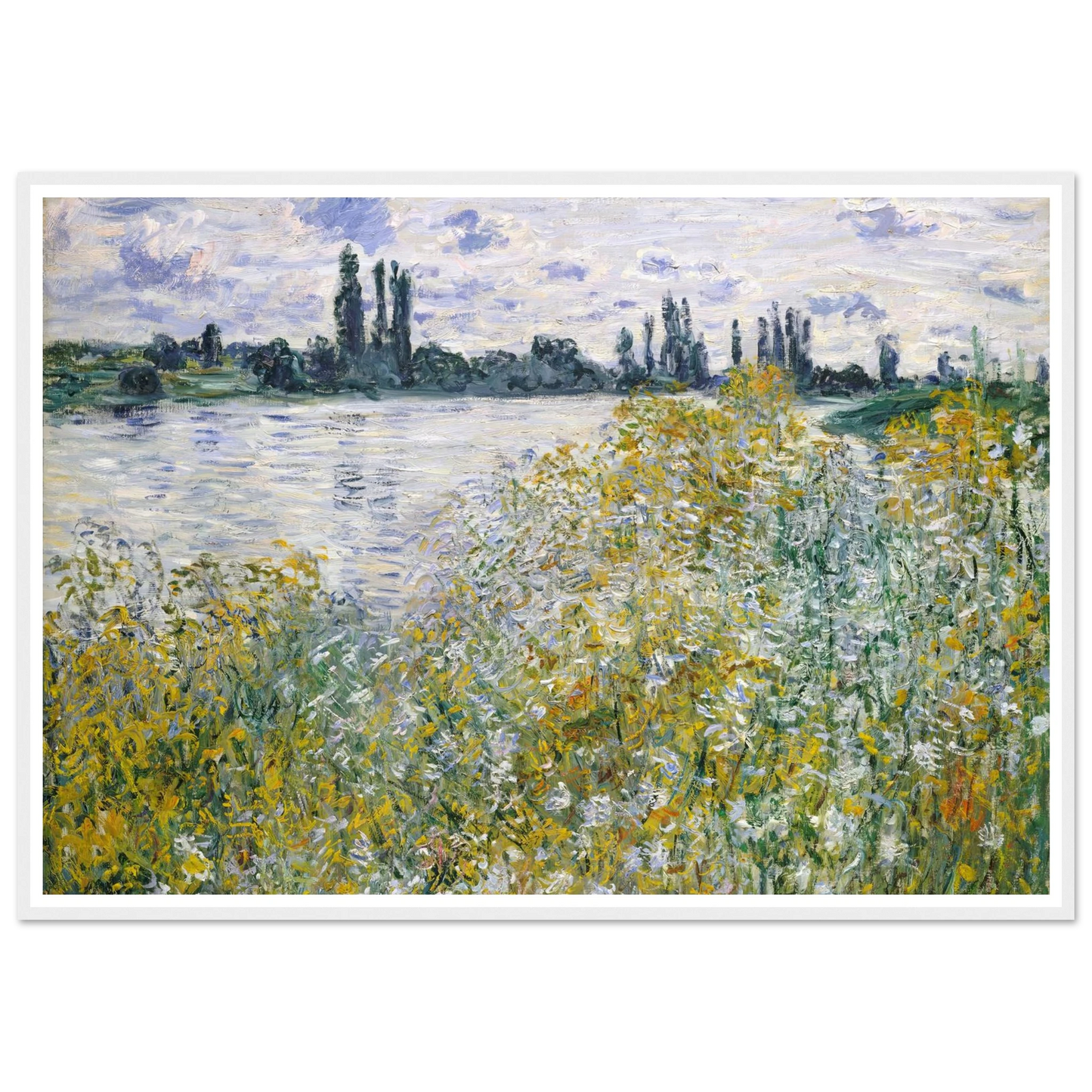 Île aux Fleurs near Vétheuil (1880) Art Print | Claude Monet - Framed Poster - 30x40 cm / 12x16″ - Black frame