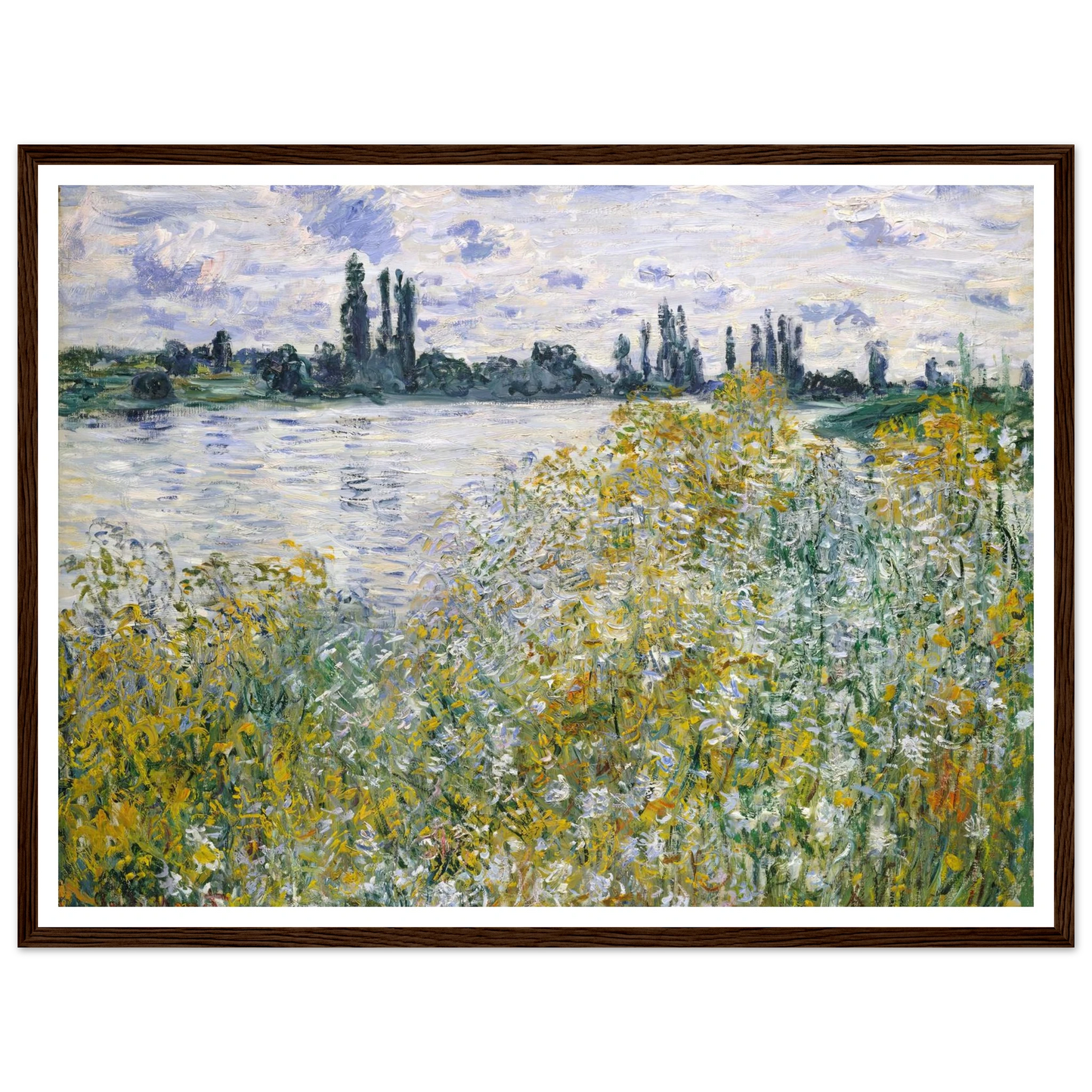 Île aux Fleurs near Vétheuil (1880) Art Print | Claude Monet - Framed Poster - 30x40 cm / 12x16″ - Black frame