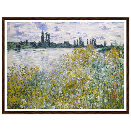 Île aux Fleurs near Vétheuil (1880) Art Print | Claude Monet - Framed Poster - 30x40 cm / 12x16″ - Black frame
