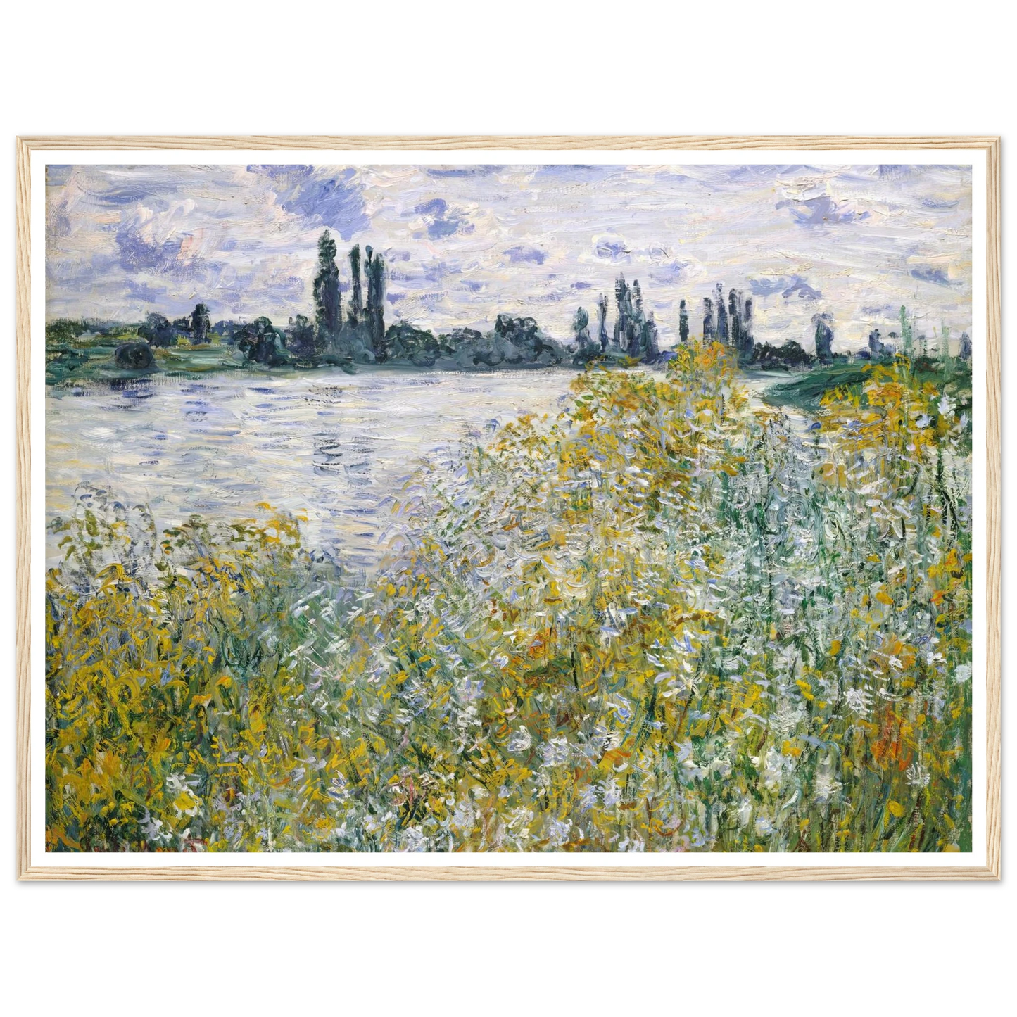 Île aux Fleurs near Vétheuil (1880) Art Print | Claude Monet - Framed Poster - 30x40 cm / 12x16″ - Black frame