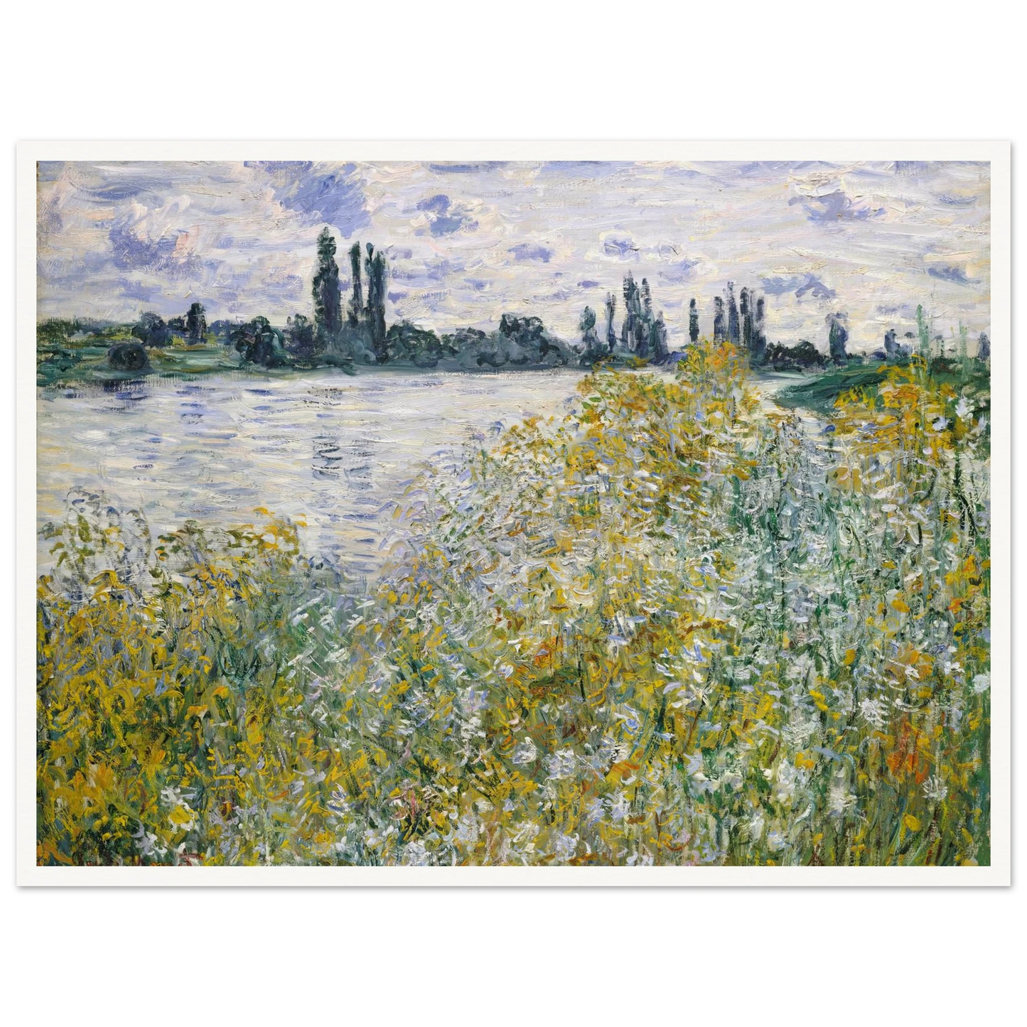 Île aux Fleurs near Vétheuil (1880) Art Print | Claude Monet - Framed Poster - 30x40 cm / 12x16″ - Black frame
