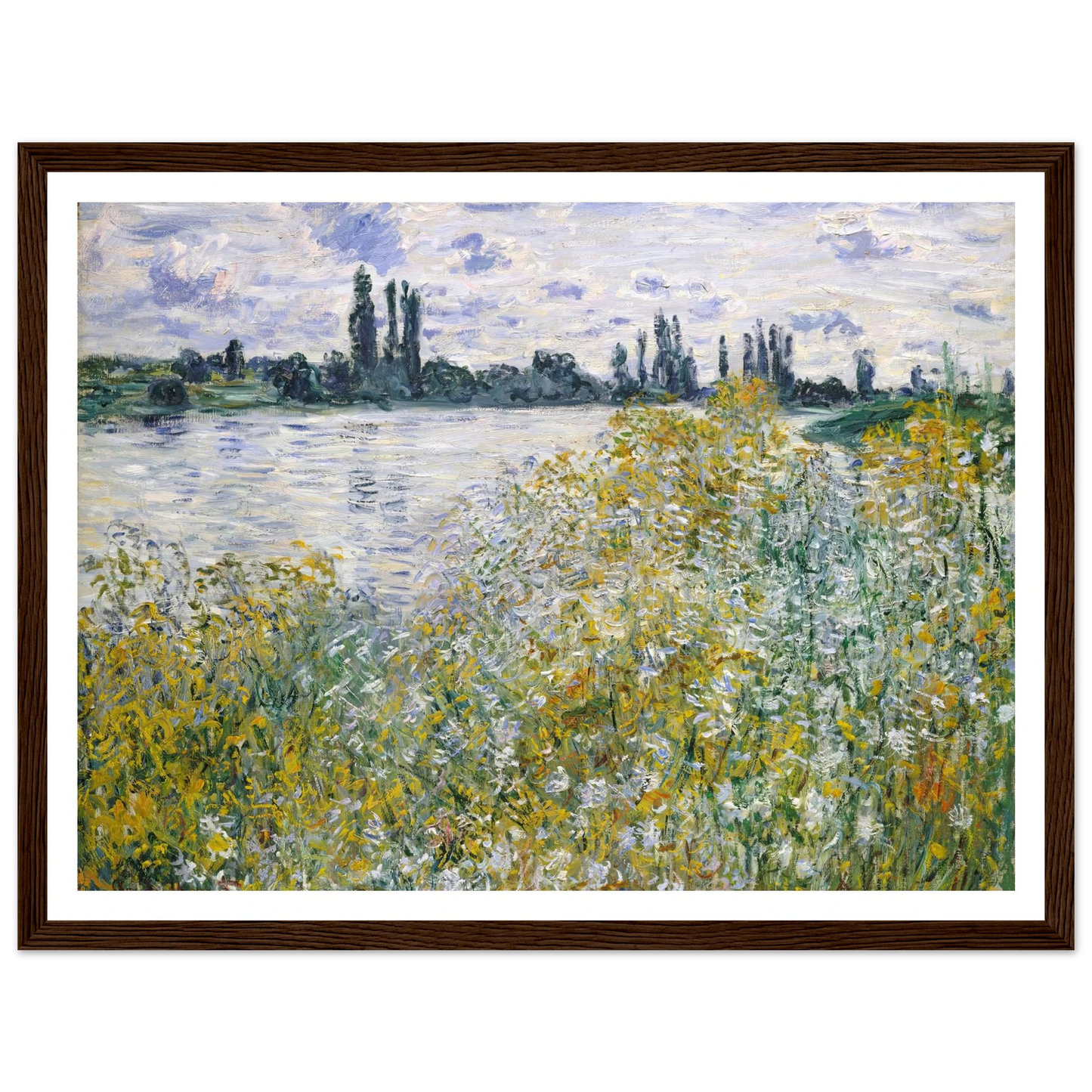 Île aux Fleurs near Vétheuil (1880) Art Print | Claude Monet - Framed Poster - 30x40 cm / 12x16″ - Black frame
