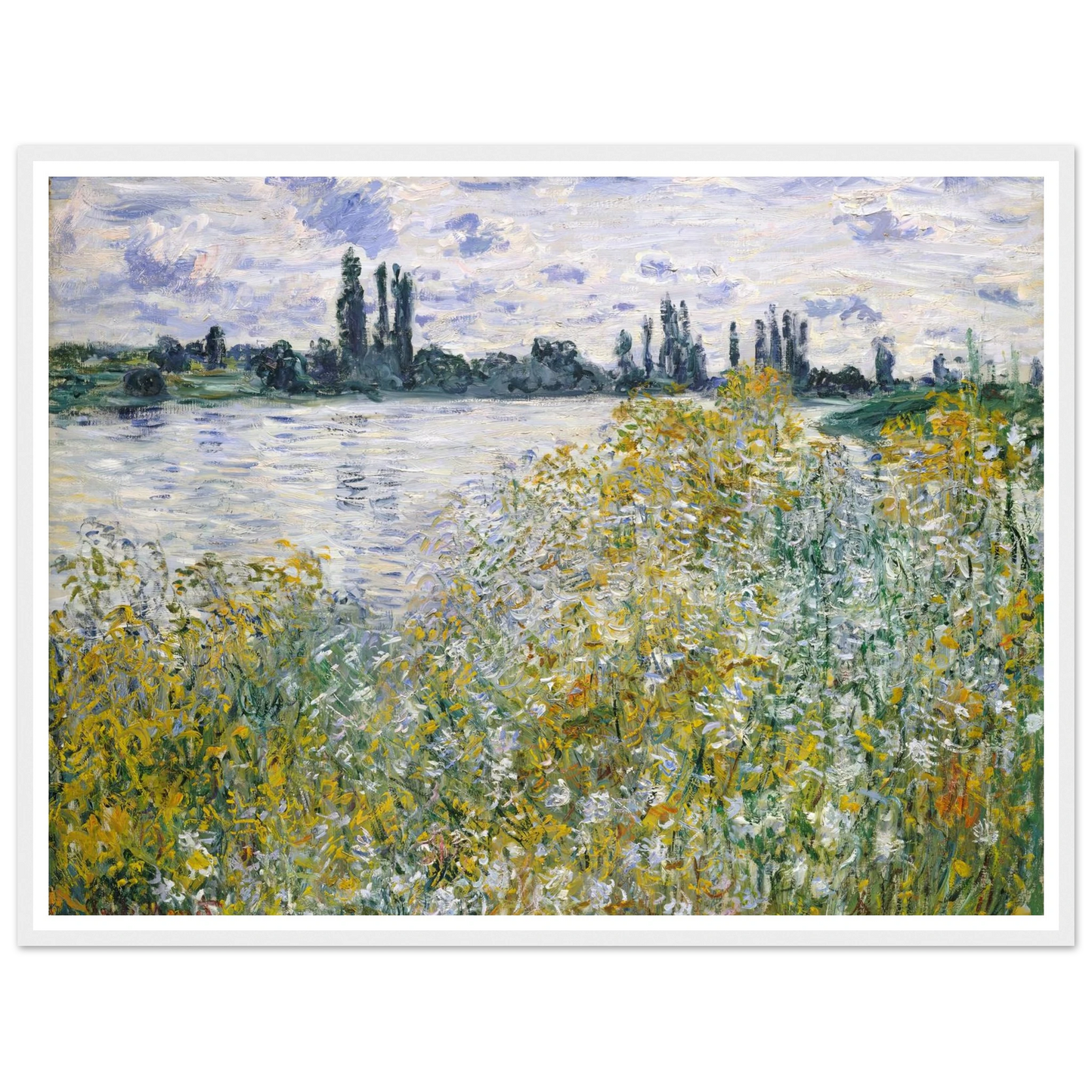 Île aux Fleurs near Vétheuil (1880) Art Print | Claude Monet - Framed Poster - 30x40 cm / 12x16″ - Black frame