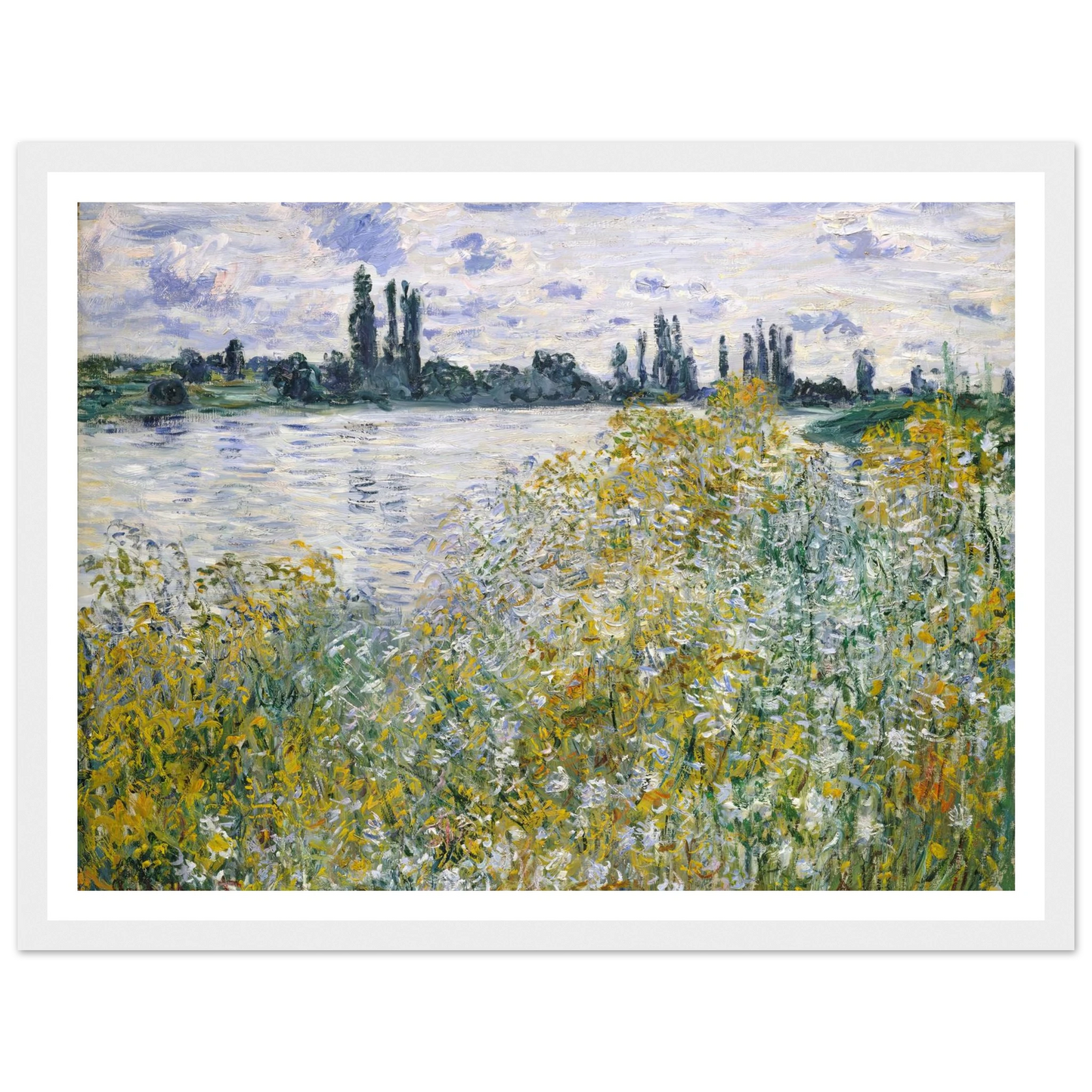 Île aux Fleurs near Vétheuil (1880) Art Print | Claude Monet - Framed Poster - 30x40 cm / 12x16″ - Black frame