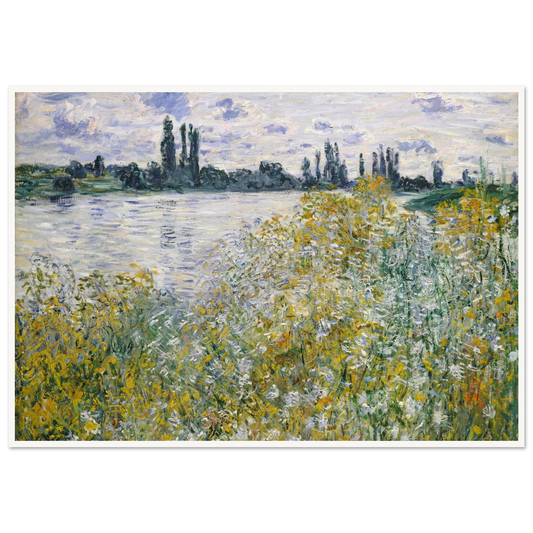 Île aux Fleurs near Vétheuil (1880) Art Print | Claude Monet - Framed Poster - 30x40 cm / 12x16″ - Black frame