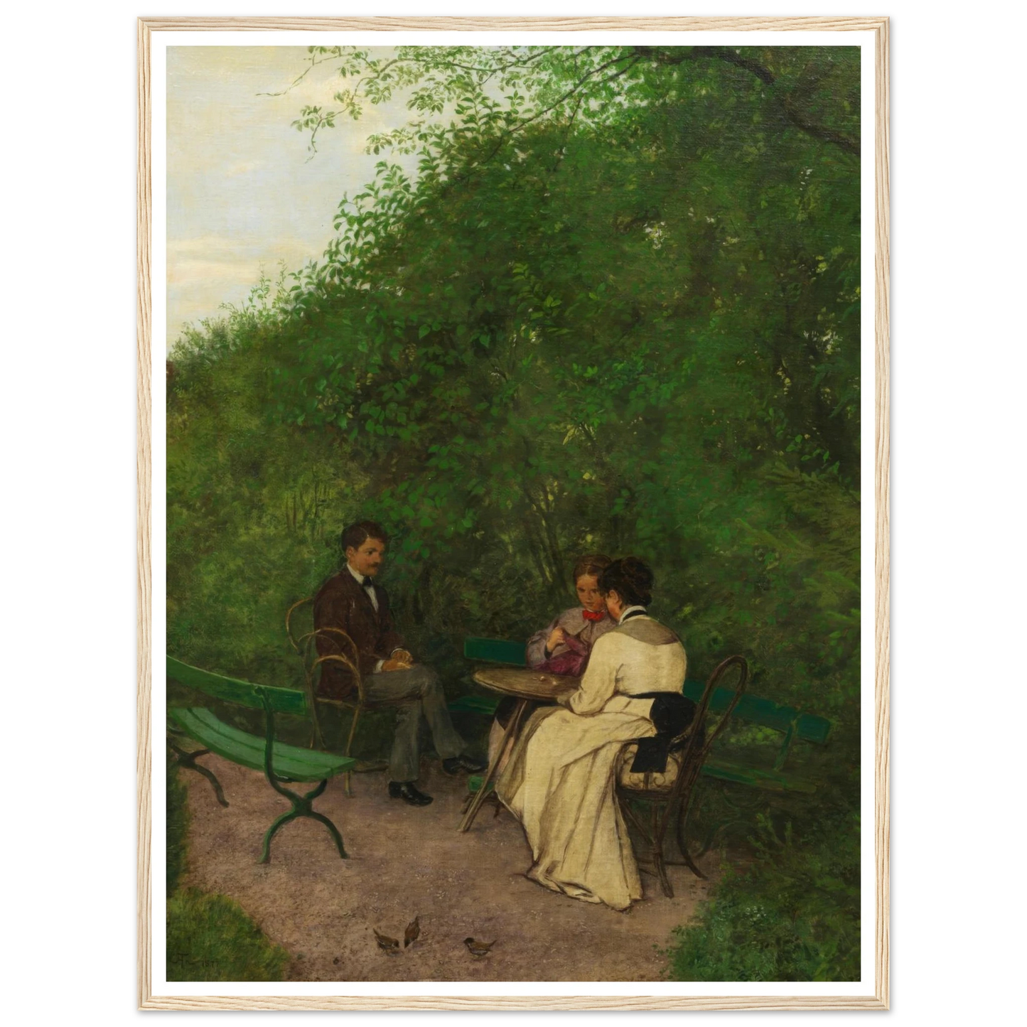 Im Garten (1877) Art Print | Hans Thoma - Framed Poster - 30x40 cm / 12x16″ - Black frame
