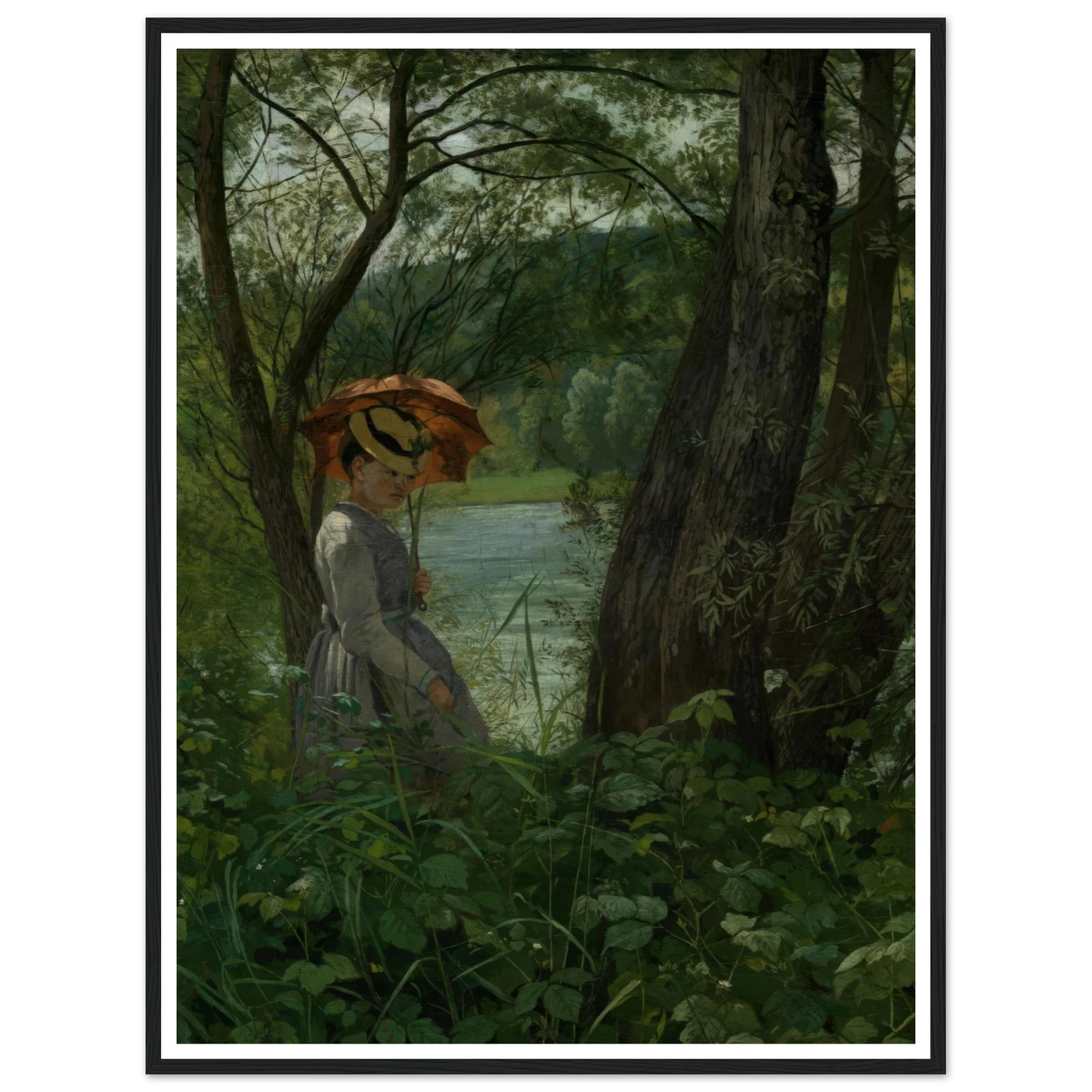 Im Sonnenschein (1867) Art Print | Hans Thoma - Framed Poster - 30x40 cm / 12x16″ - Black frame