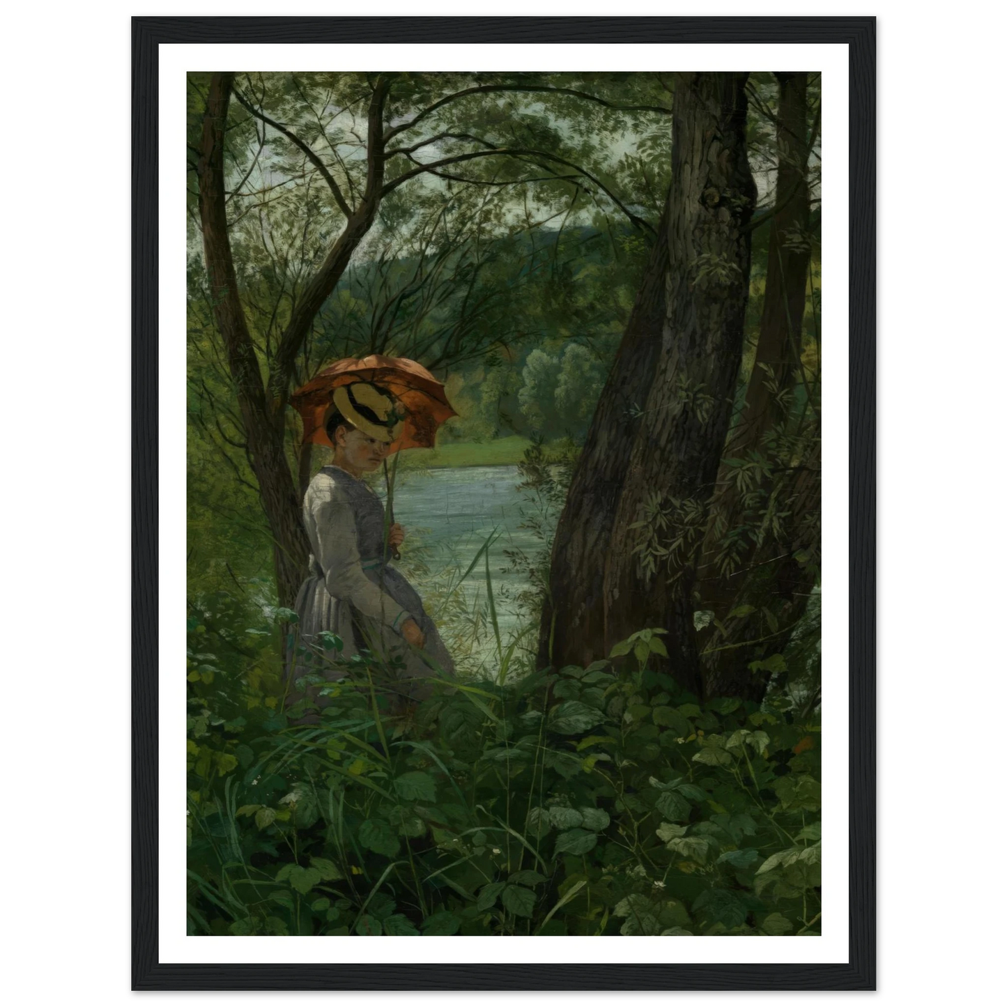 Im Sonnenschein (1867) Art Print | Hans Thoma - Framed Poster - 30x40 cm / 12x16″ - Black frame