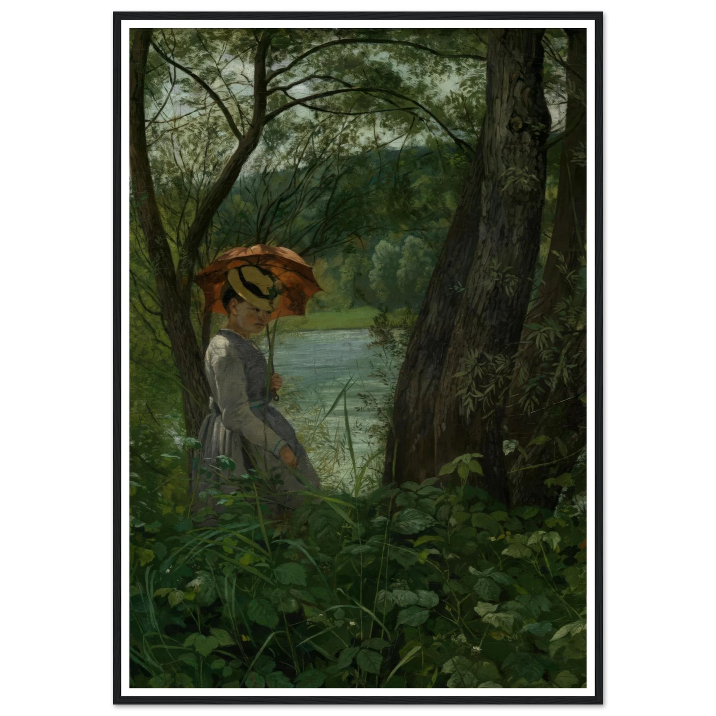 Im Sonnenschein (1867) Art Print | Hans Thoma - Framed Poster - 30x40 cm / 12x16″ - Black frame