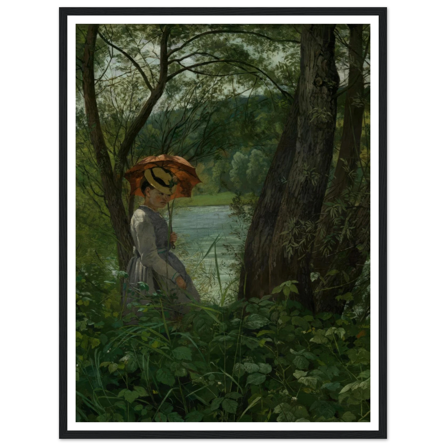 Im Sonnenschein (1867) Art Print | Hans Thoma - Framed Poster - 30x40 cm / 12x16″ - Black frame