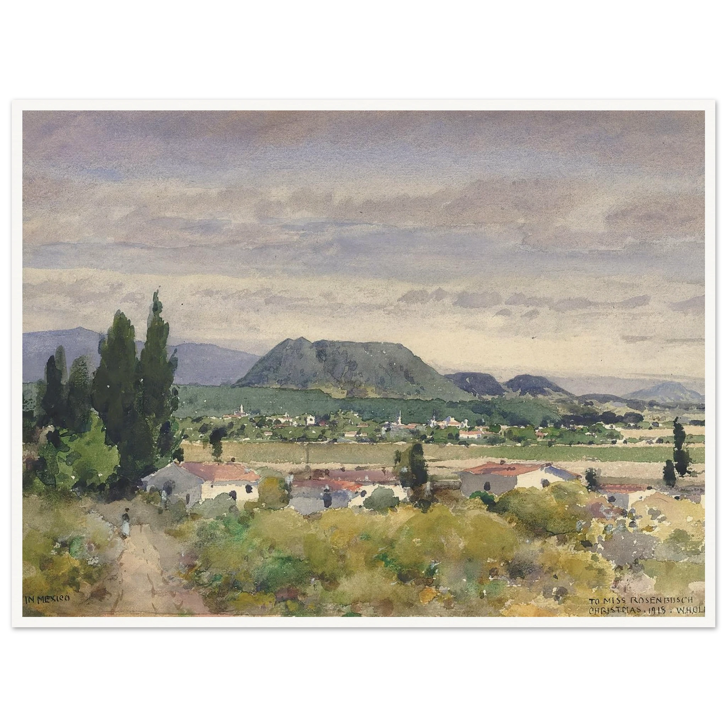 In Mexico (1918) Art Print | William Henry Holmes - Framed Poster - 30x40 cm / 12x16″ - Black frame