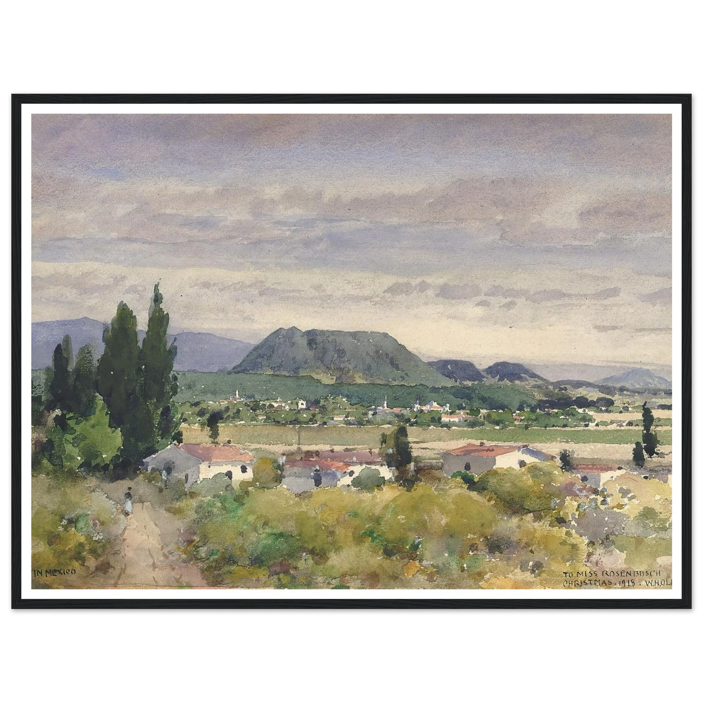 In Mexico (1918) Art Print | William Henry Holmes - Framed Poster - 30x40 cm / 12x16″ - Black frame