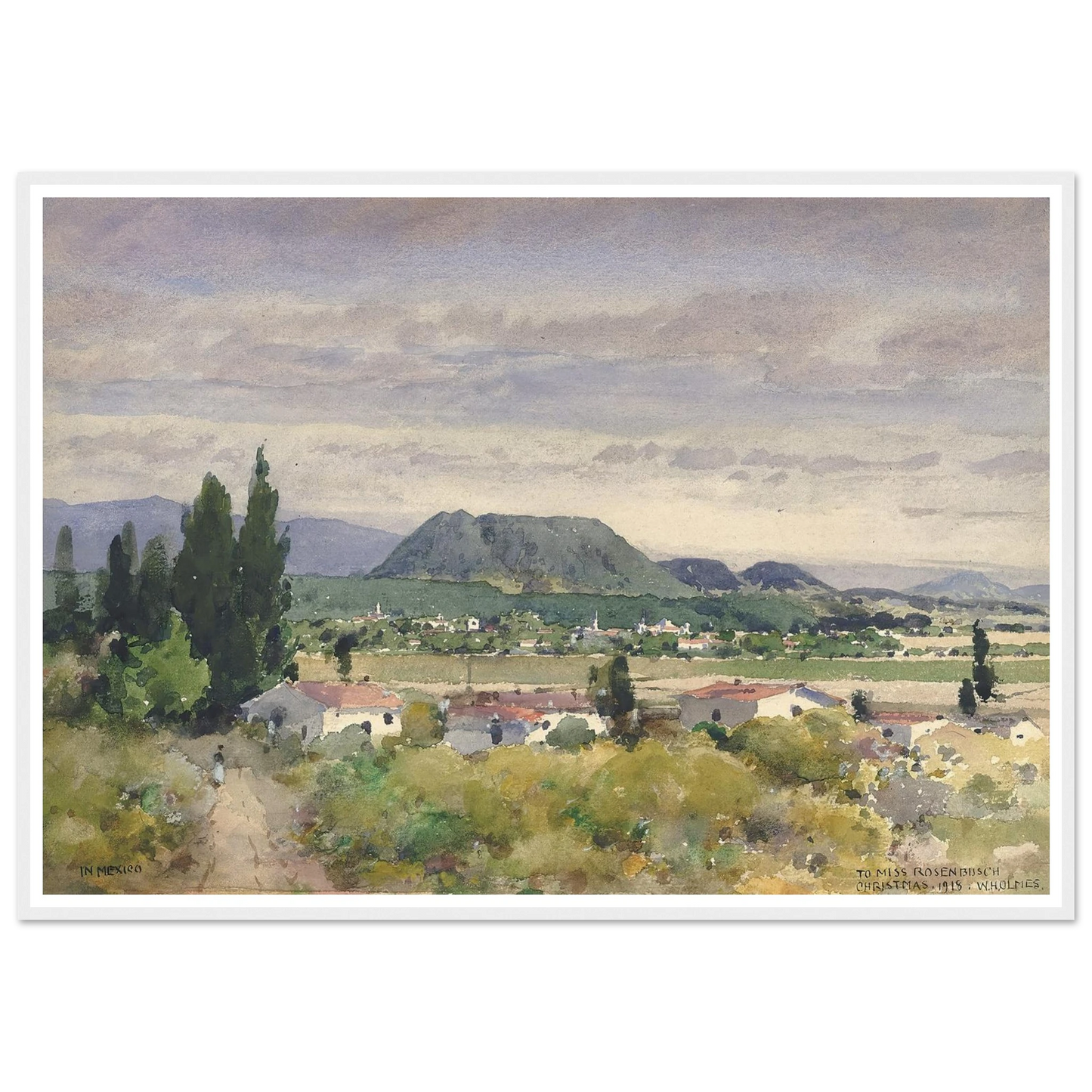 In Mexico (1918) Art Print | William Henry Holmes - Framed Poster - 30x40 cm / 12x16″ - Black frame