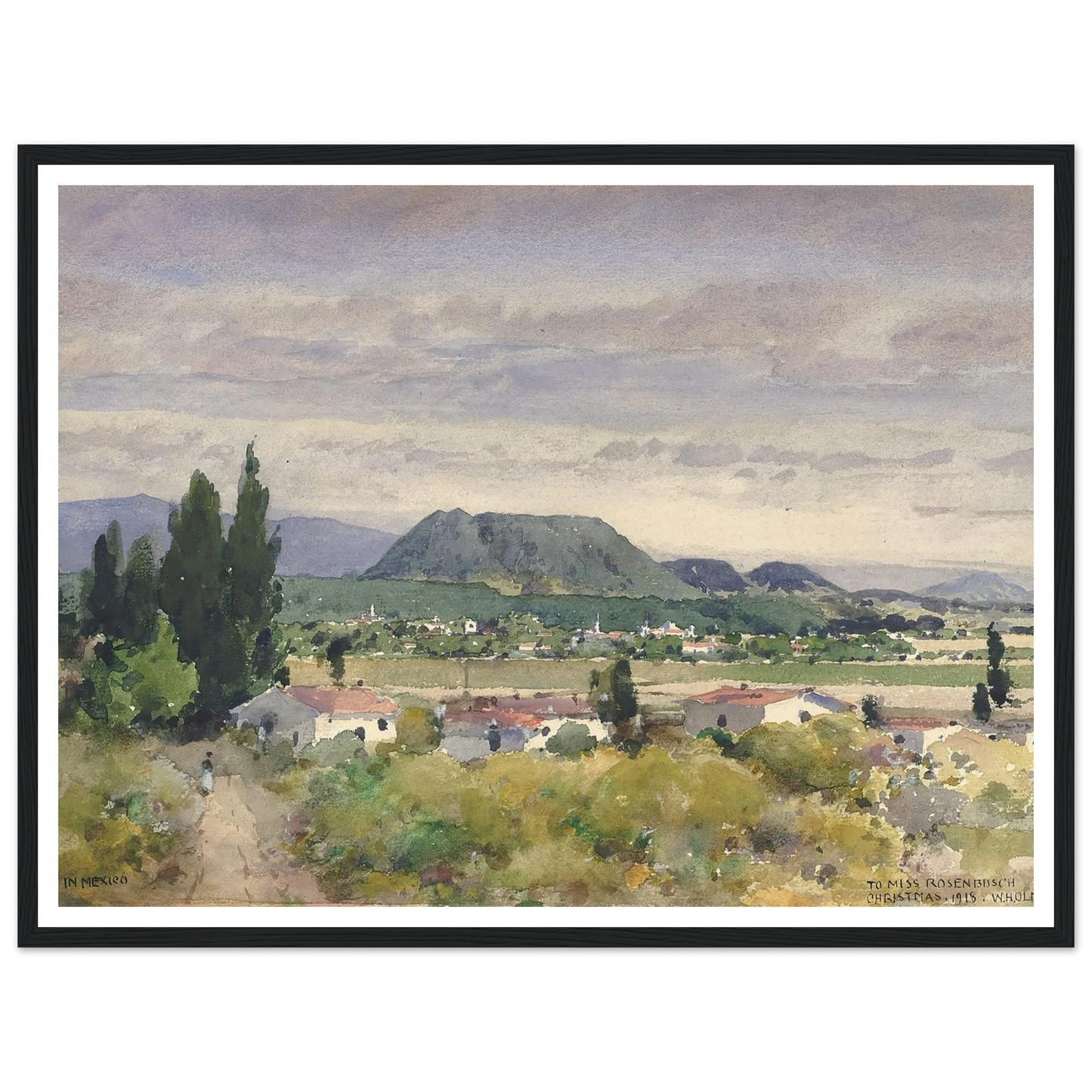 In Mexico (1918) Art Print | William Henry Holmes - Framed Poster - 30x40 cm / 12x16″ - Black frame