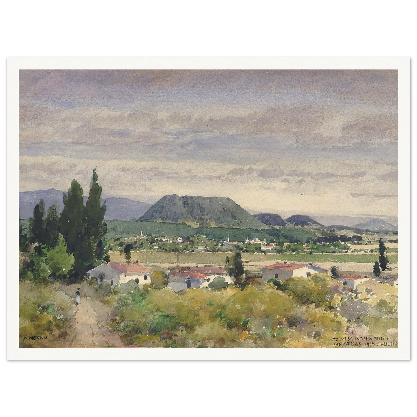 In Mexico (1918) Art Print | William Henry Holmes - Framed Poster - 30x40 cm / 12x16″ - Black frame