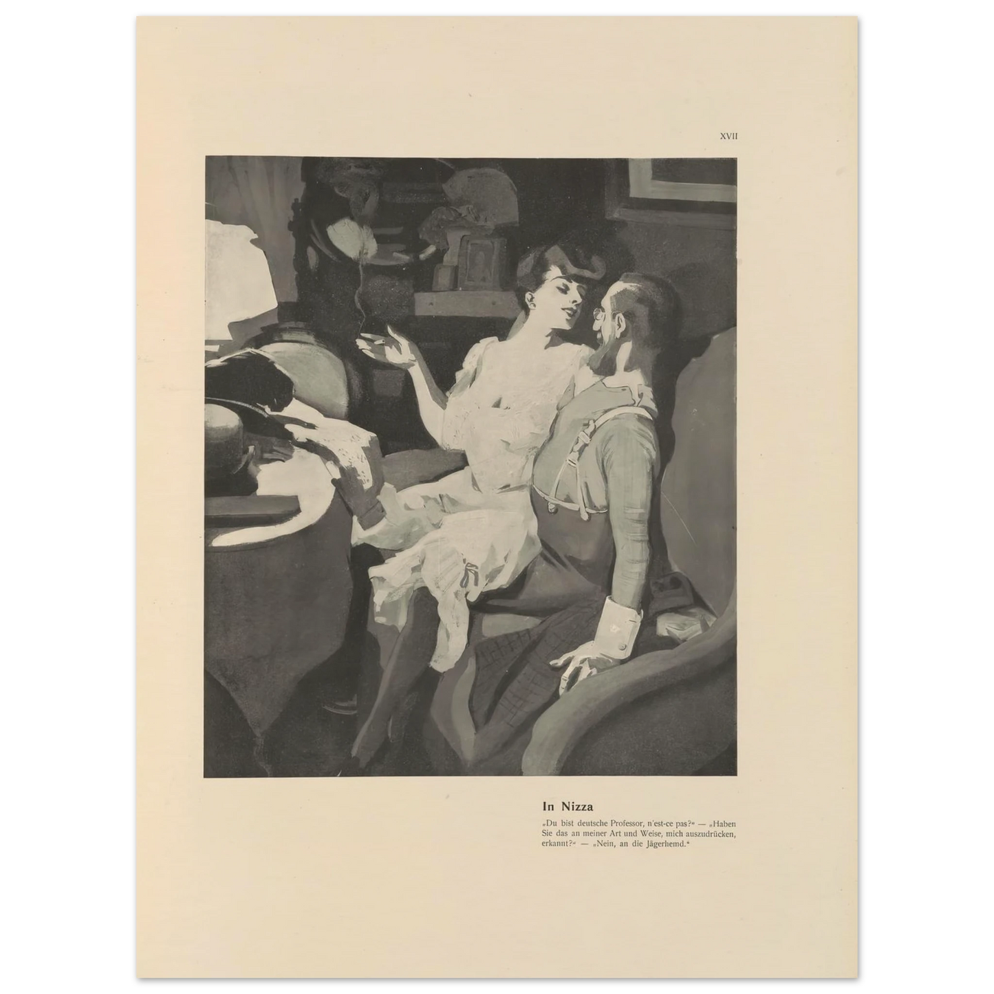 In Nizza (1908) Art Print | Ferdinand Freiherr von Reznicek - Framed Poster - 30x40 cm / 12x16″ - Black frame