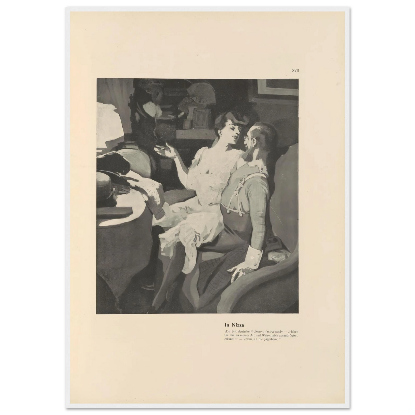 In Nizza (1908) Art Print | Ferdinand Freiherr von Reznicek - Framed Poster - 30x40 cm / 12x16″ - Black frame