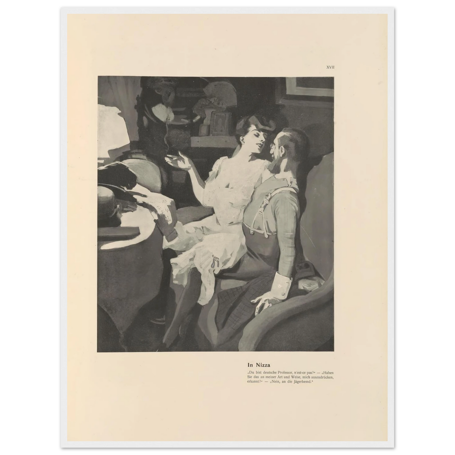 In Nizza (1908) Art Print | Ferdinand Freiherr von Reznicek - Framed Poster - 30x40 cm / 12x16″ - Black frame