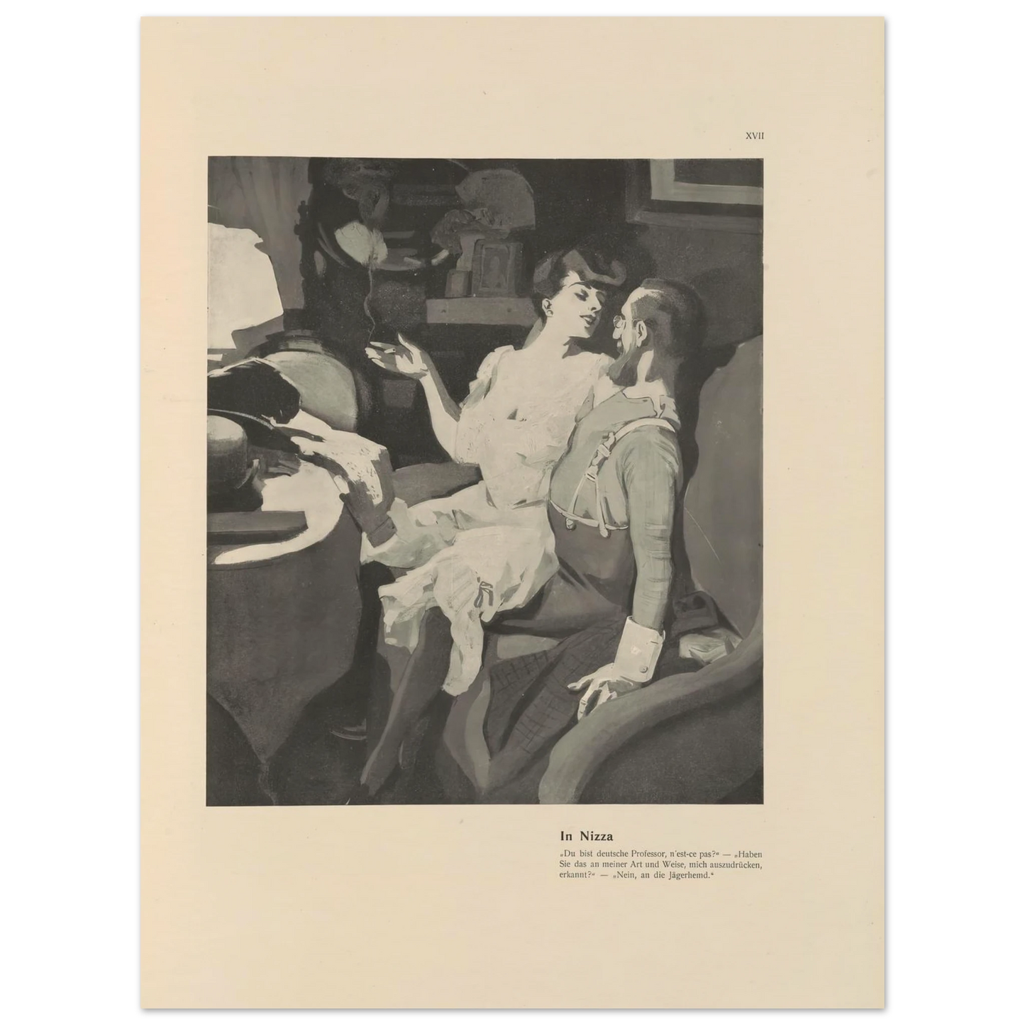 In Nizza (1908) Art Print | Ferdinand Freiherr von Reznicek - Framed Poster - 30x40 cm / 12x16″ - Black frame