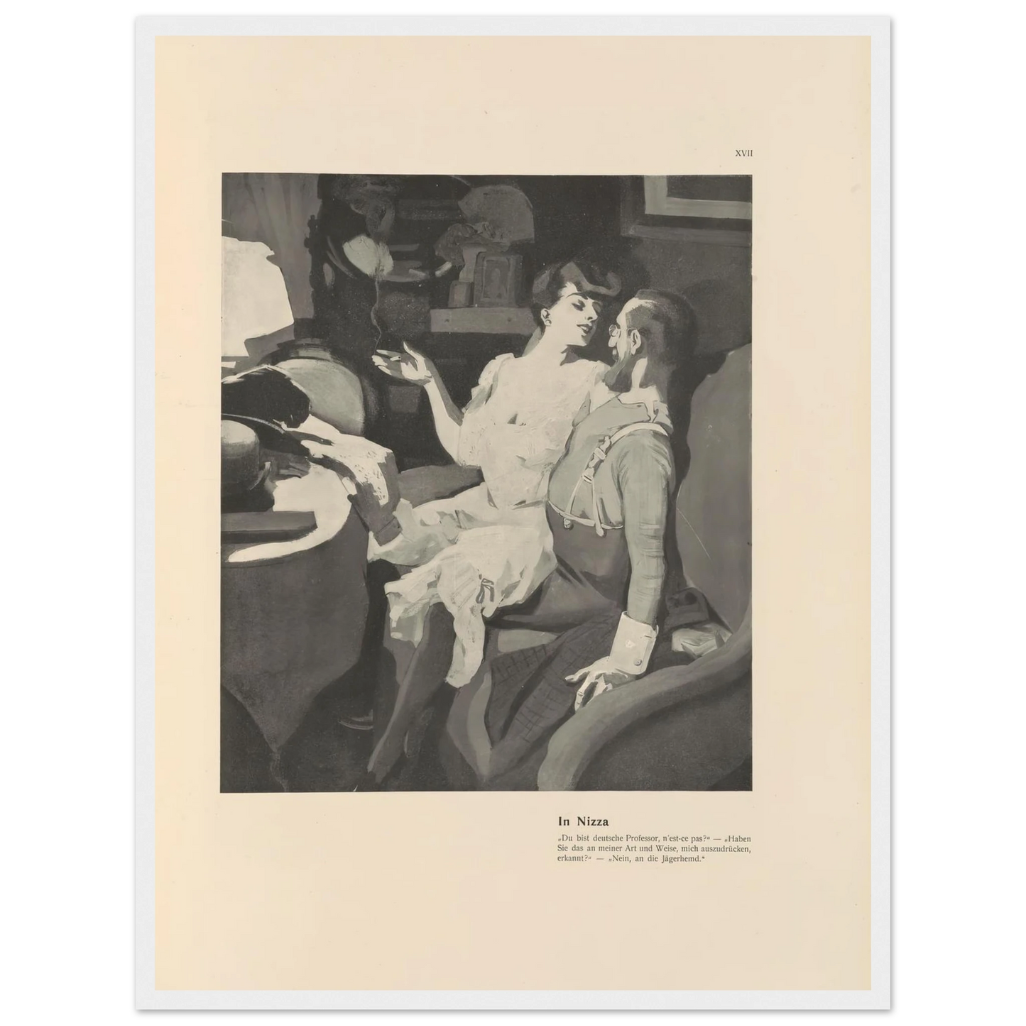 In Nizza (1908) Art Print | Ferdinand Freiherr von Reznicek - Framed Poster - 30x40 cm / 12x16″ - Black frame