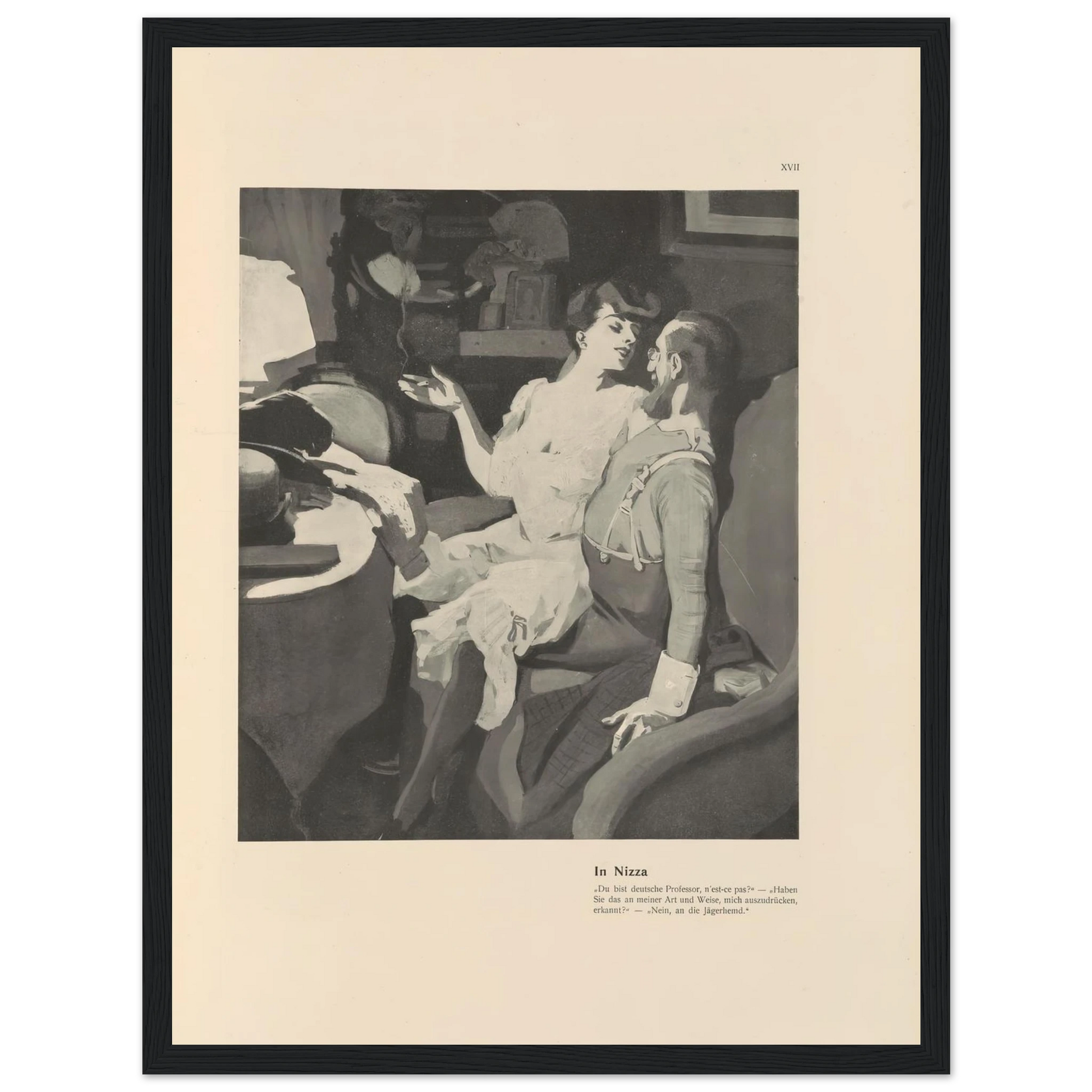 In Nizza (1908) Art Print | Ferdinand Freiherr von Reznicek - Framed Poster - 30x40 cm / 12x16″ - Black frame