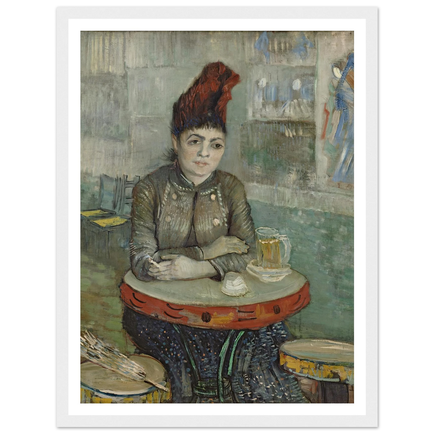 In the café; Agostina Segatori in Le tambourin (1887 - 1888) Art Print | Vincent van Gogh - Framed Poster - 30x40 cm / 12x16″ - Black frame