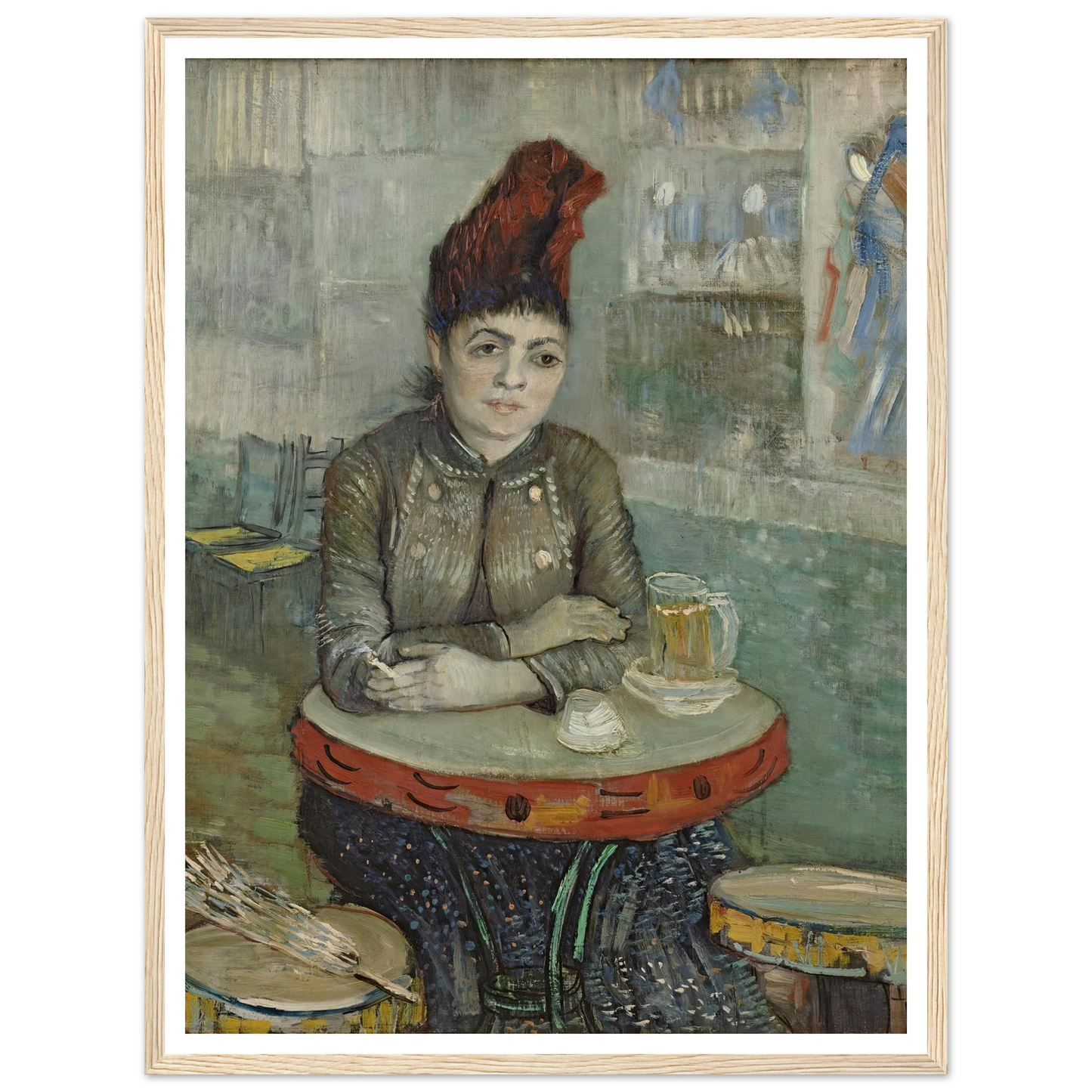 In the café; Agostina Segatori in Le tambourin (1887 - 1888) Art Print | Vincent van Gogh - Framed Poster - 30x40 cm / 12x16″ - Black frame